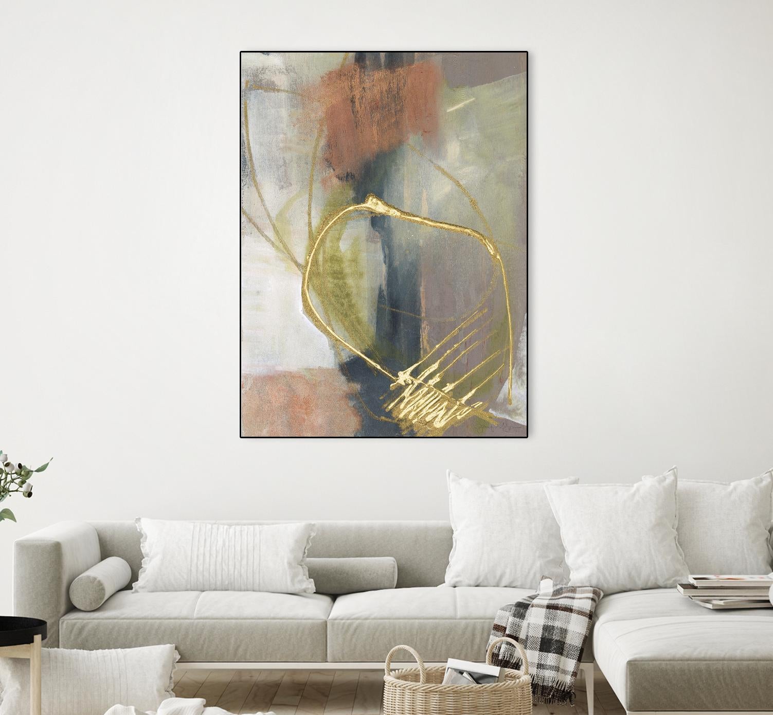 Burnished Loops I by Jennifer Goldberger on GIANT ART - gold abstract