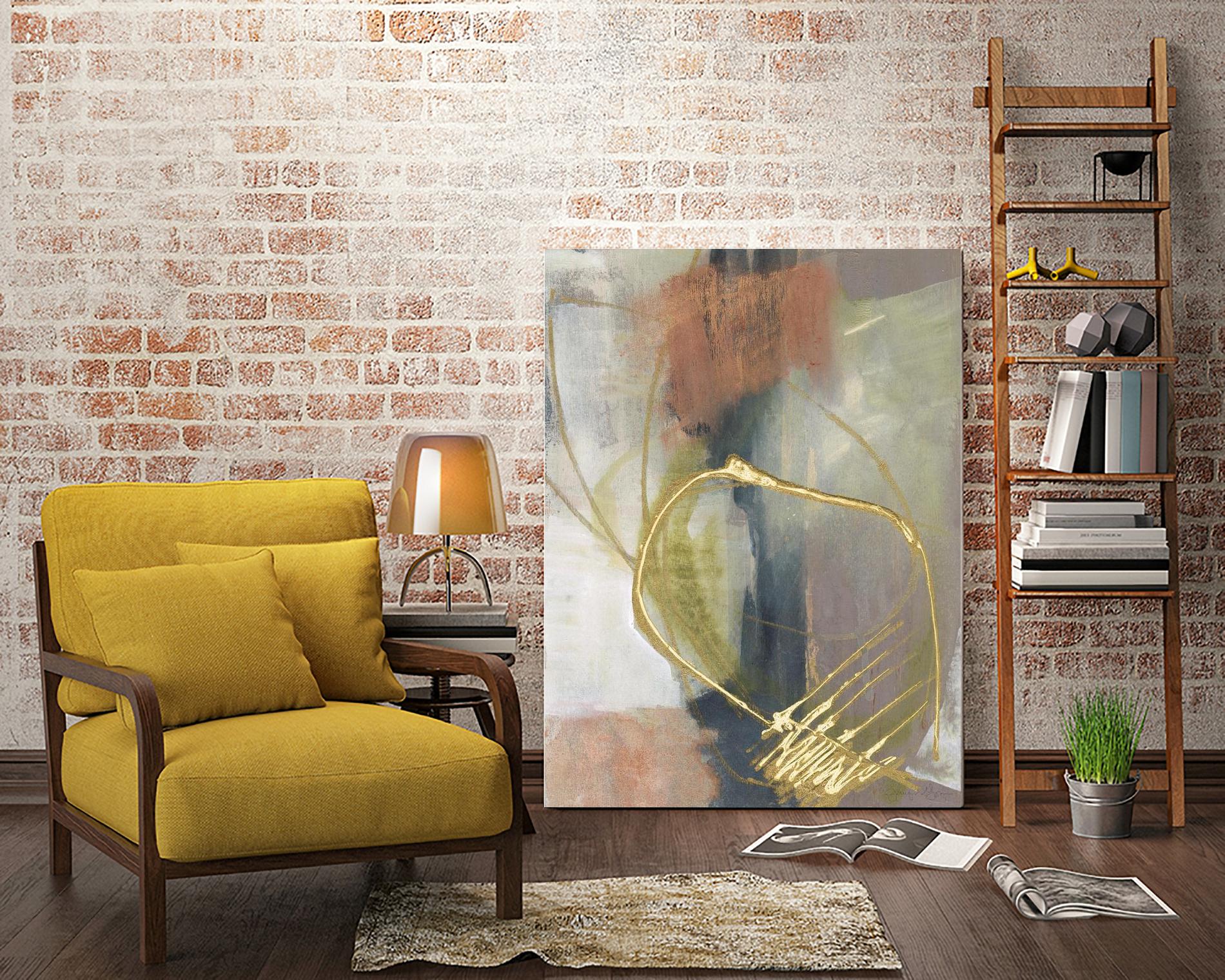 Burnished Loops I by Jennifer Goldberger on GIANT ART - gold abstract