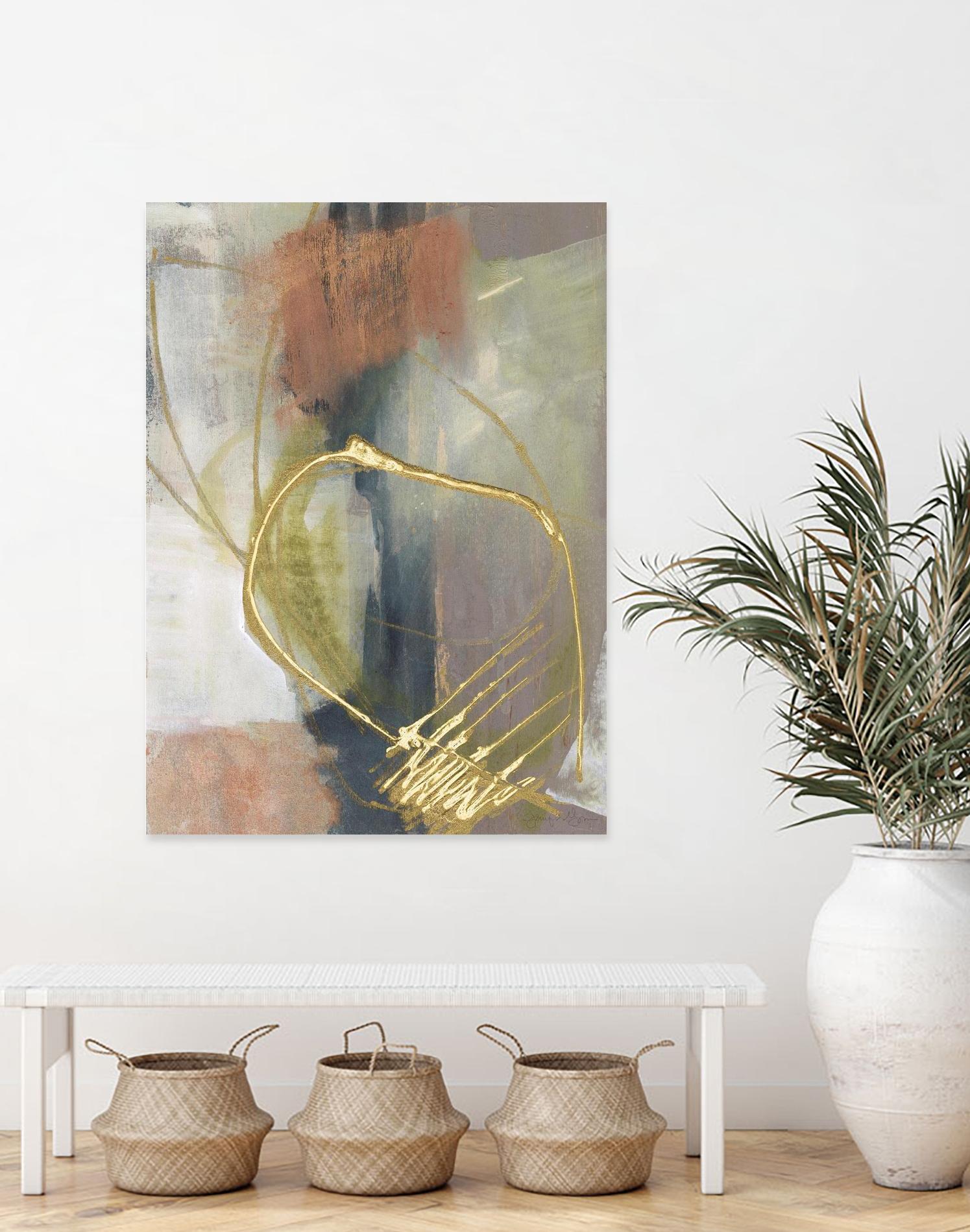 Burnished Loops I by Jennifer Goldberger on GIANT ART - gold abstract