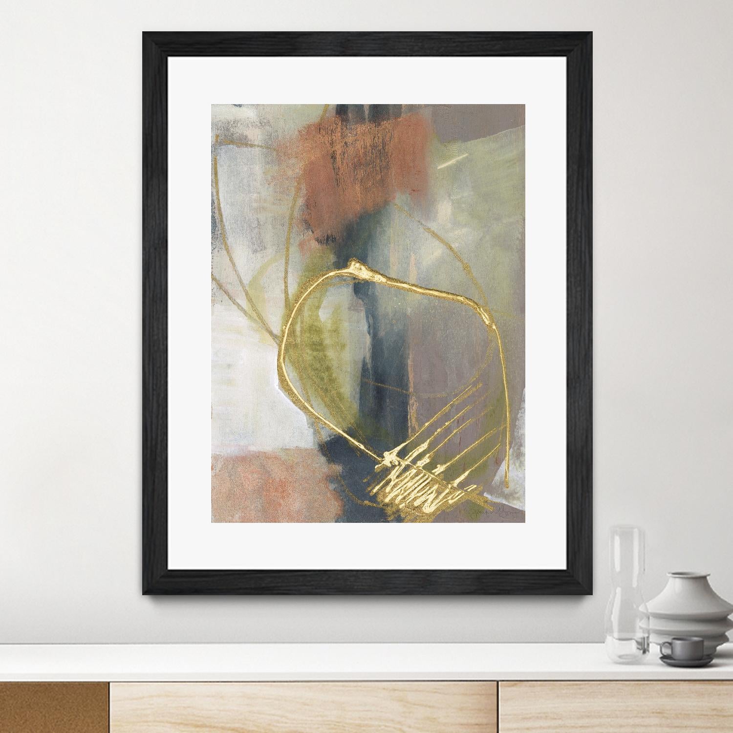 Burnished Loops I by Jennifer Goldberger on GIANT ART - gold abstract