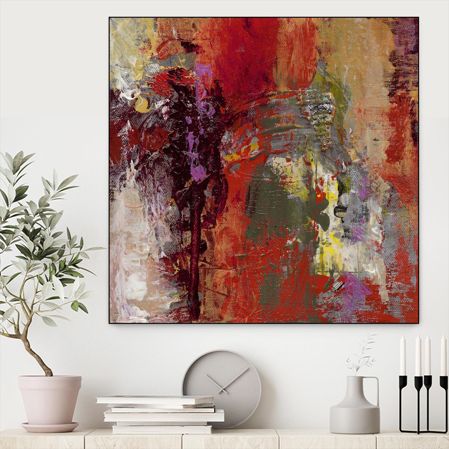 Sidecars III by Janet Bothne on GIANT ART - red abstract