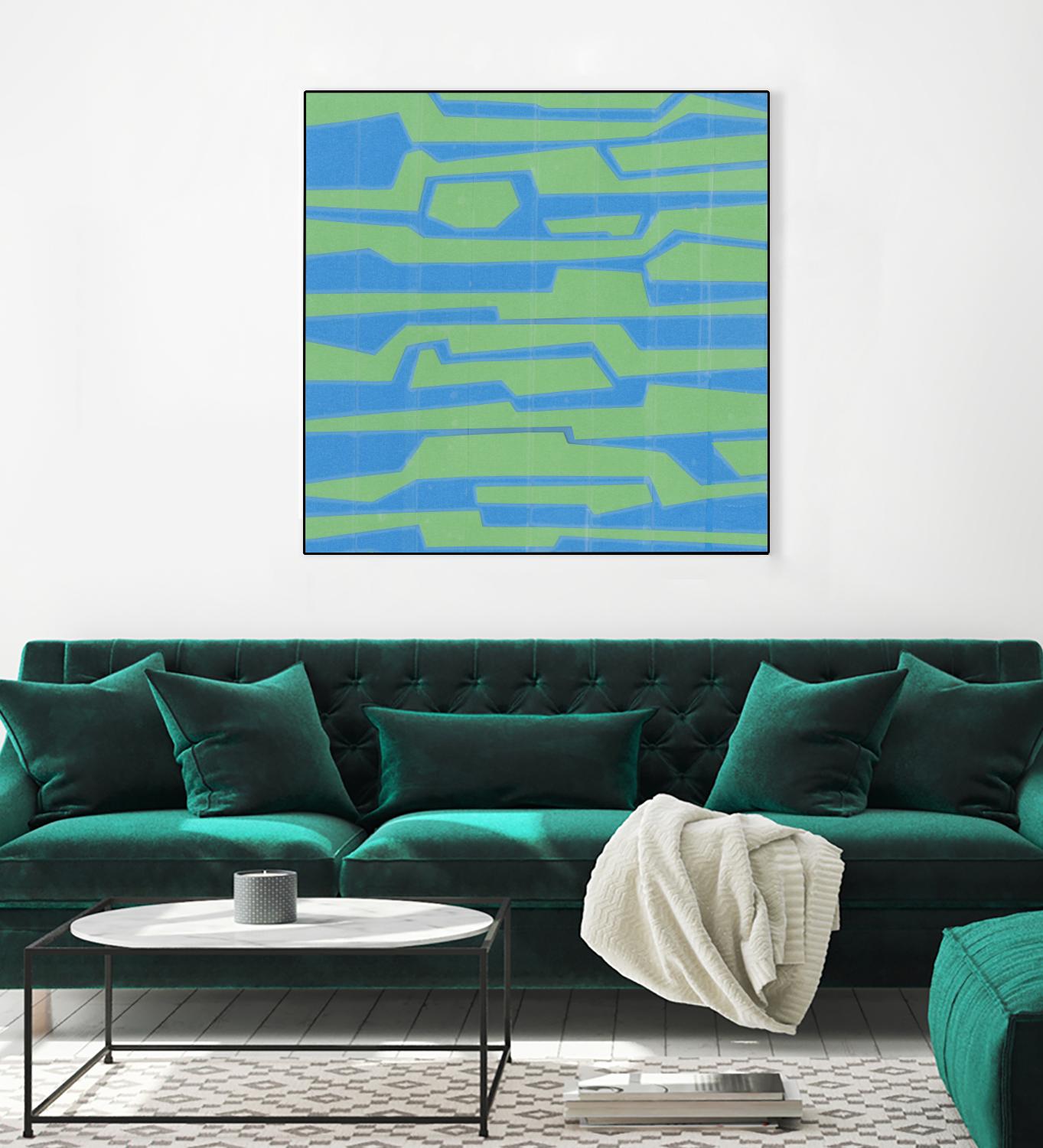 Modern Circuit V by Charles McMullen on GIANT ART - green abstract