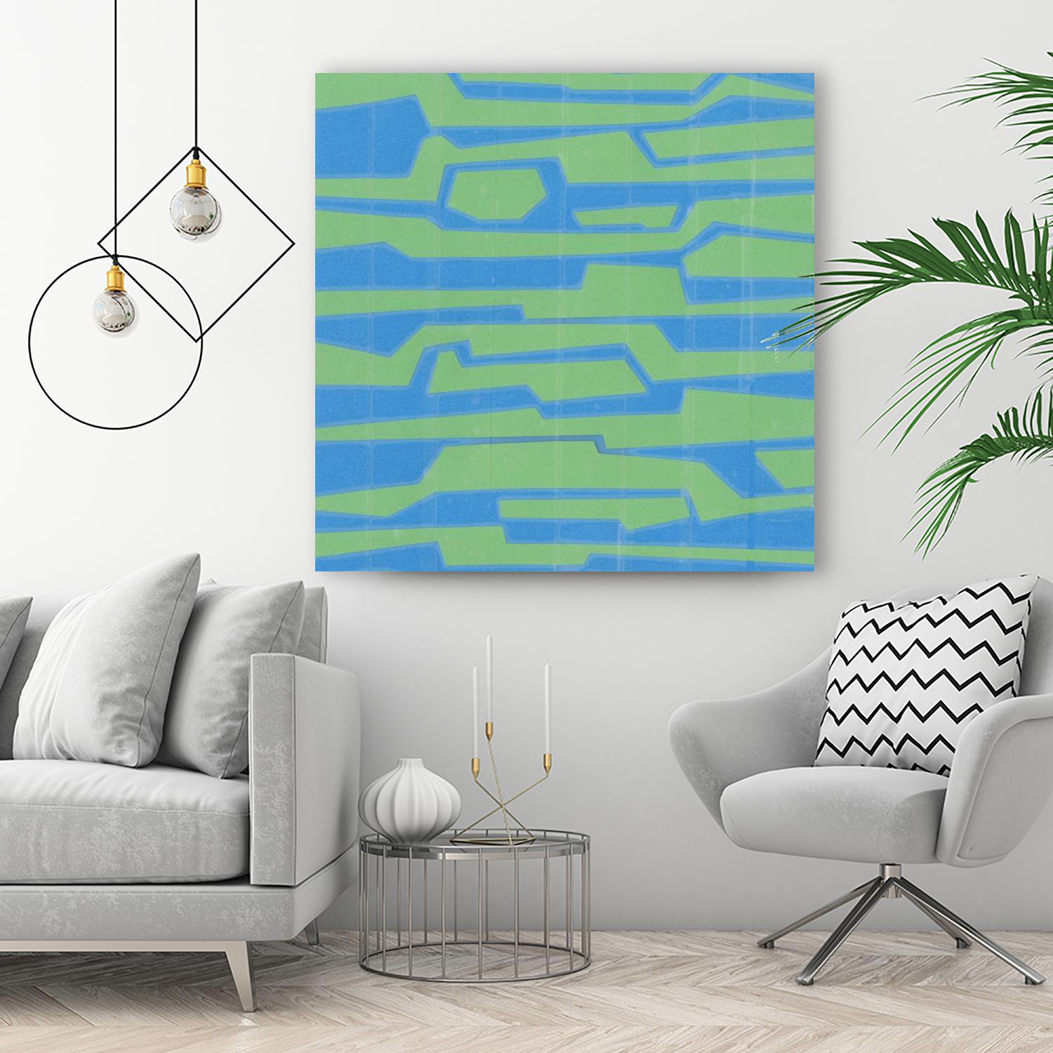 Modern Circuit V by Charles McMullen on GIANT ART - green abstract