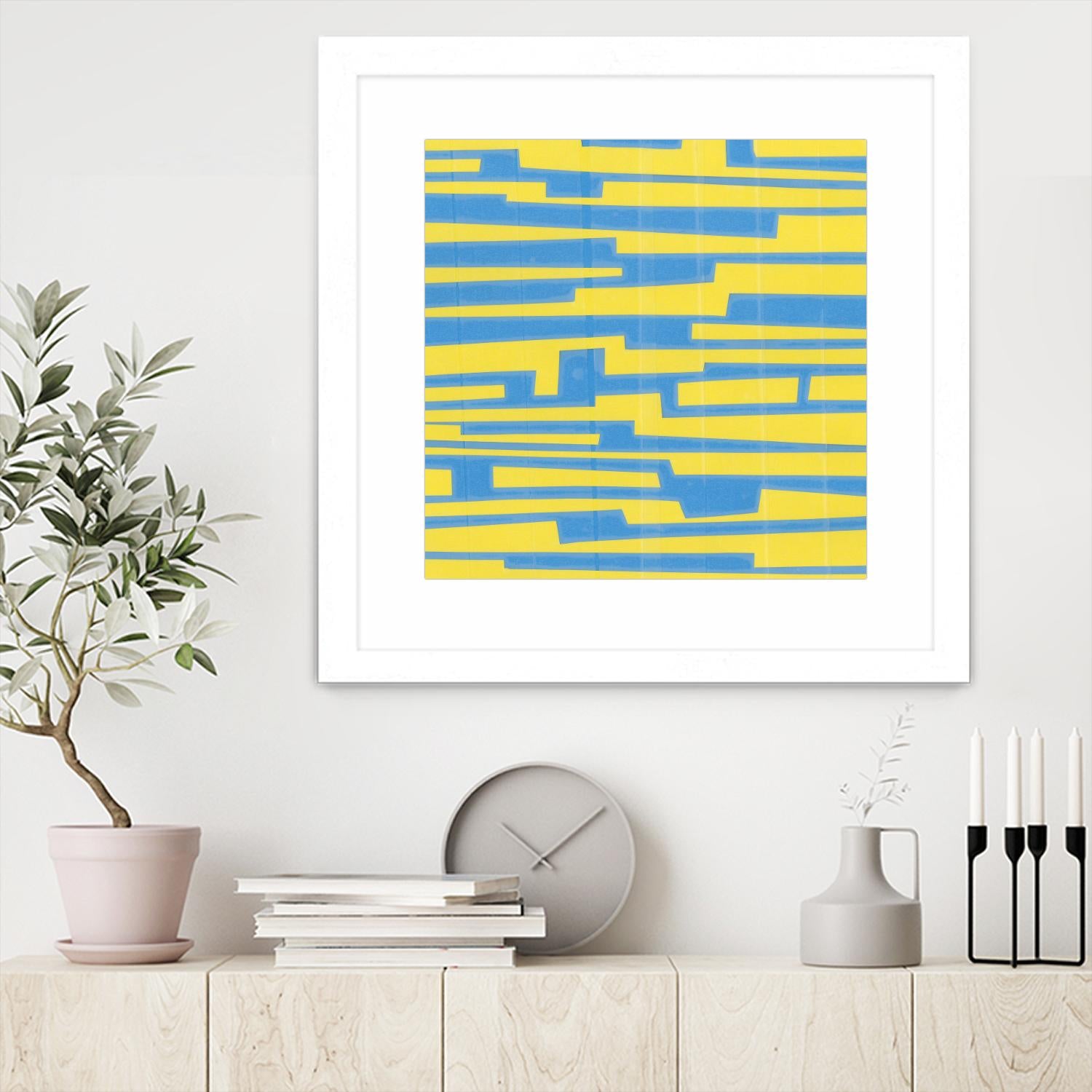 Modern Circuit VII by Charles McMullen on GIANT ART - yellow abstract