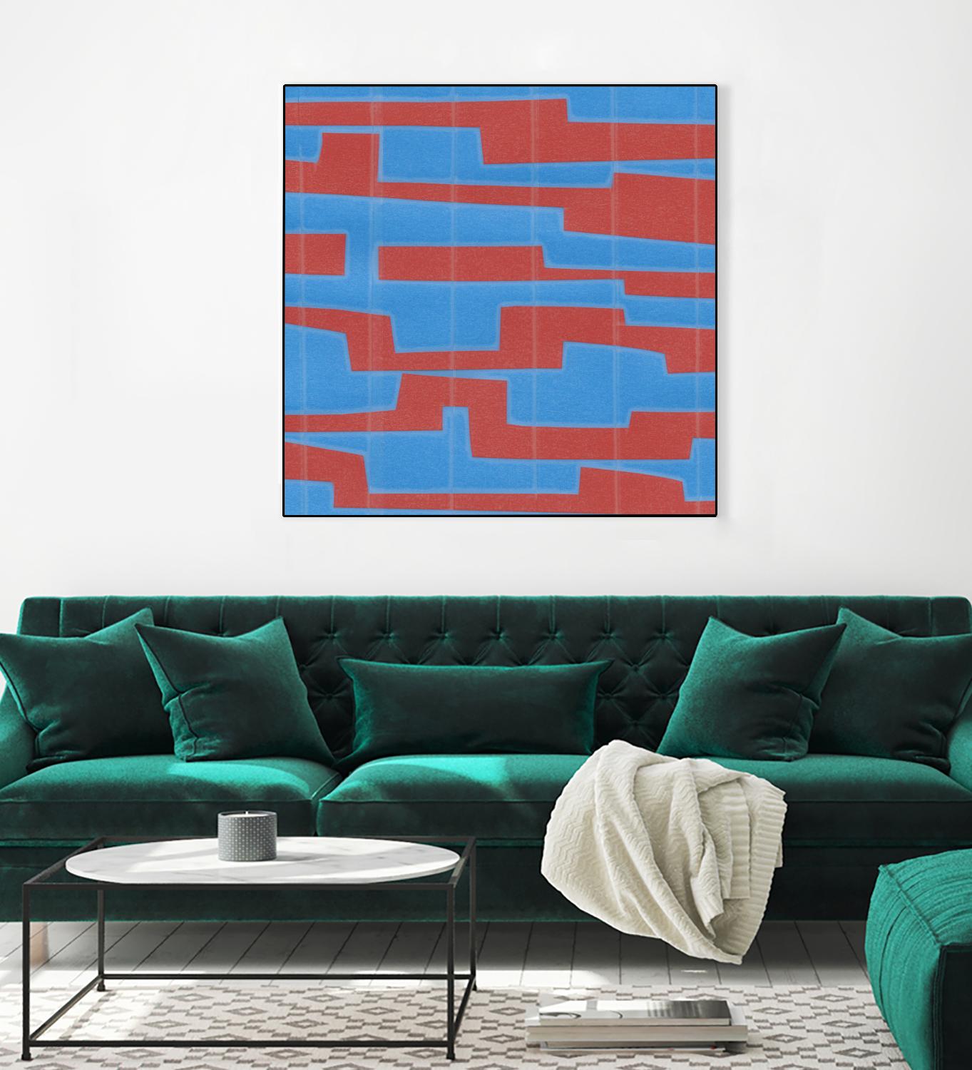 Modern Circuit VIII by Charles McMullen on GIANT ART - red abstract