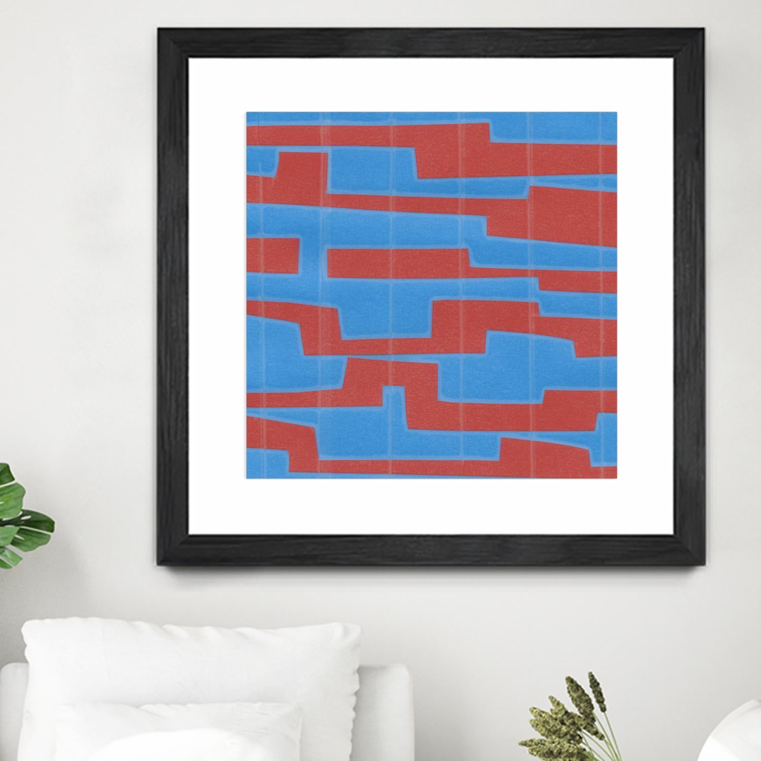 Modern Circuit VIII by Charles McMullen on GIANT ART - red abstract