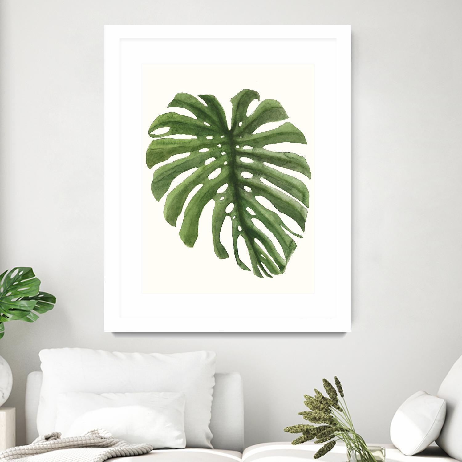 Tropical Breeze Leaves I by Naomi McCavitt on GIANT ART - green coastal & tropical greenery