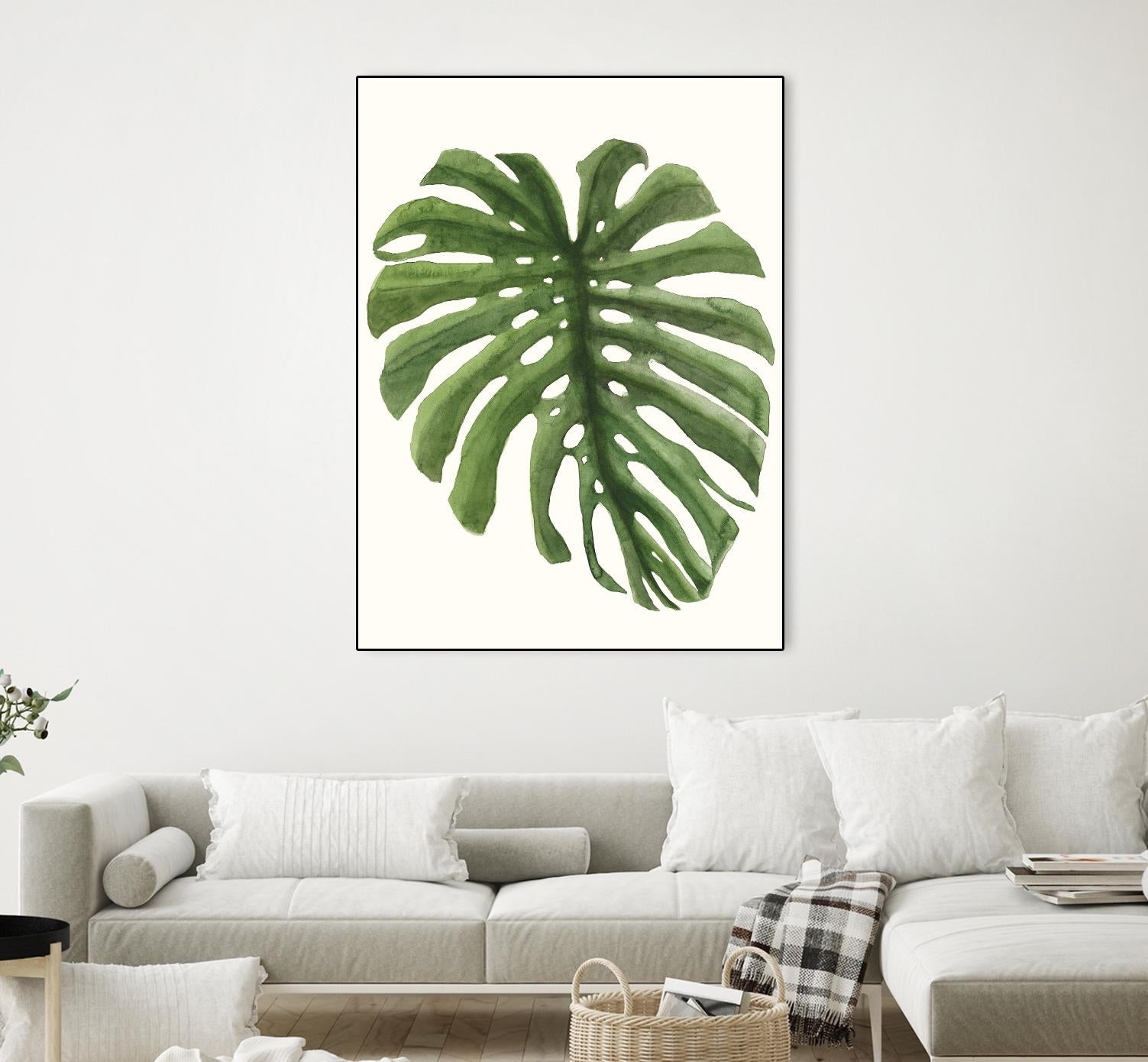 Tropical Breeze Leaves I by Naomi McCavitt on GIANT ART - green coastal & tropical greenery