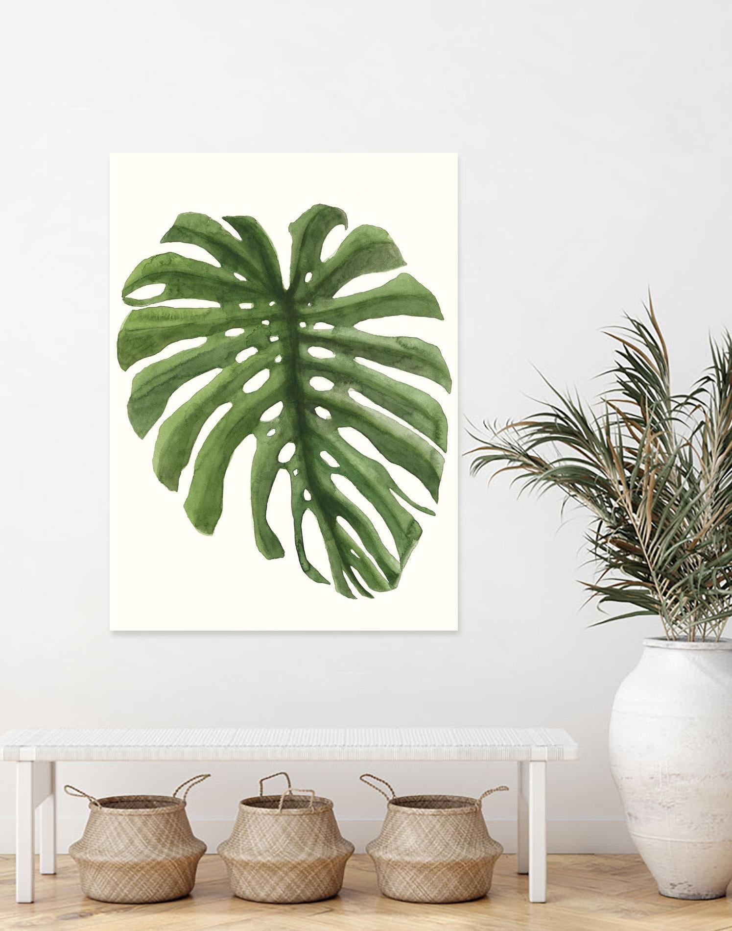 Tropical Breeze Leaves I by Naomi McCavitt on GIANT ART - green coastal & tropical greenery