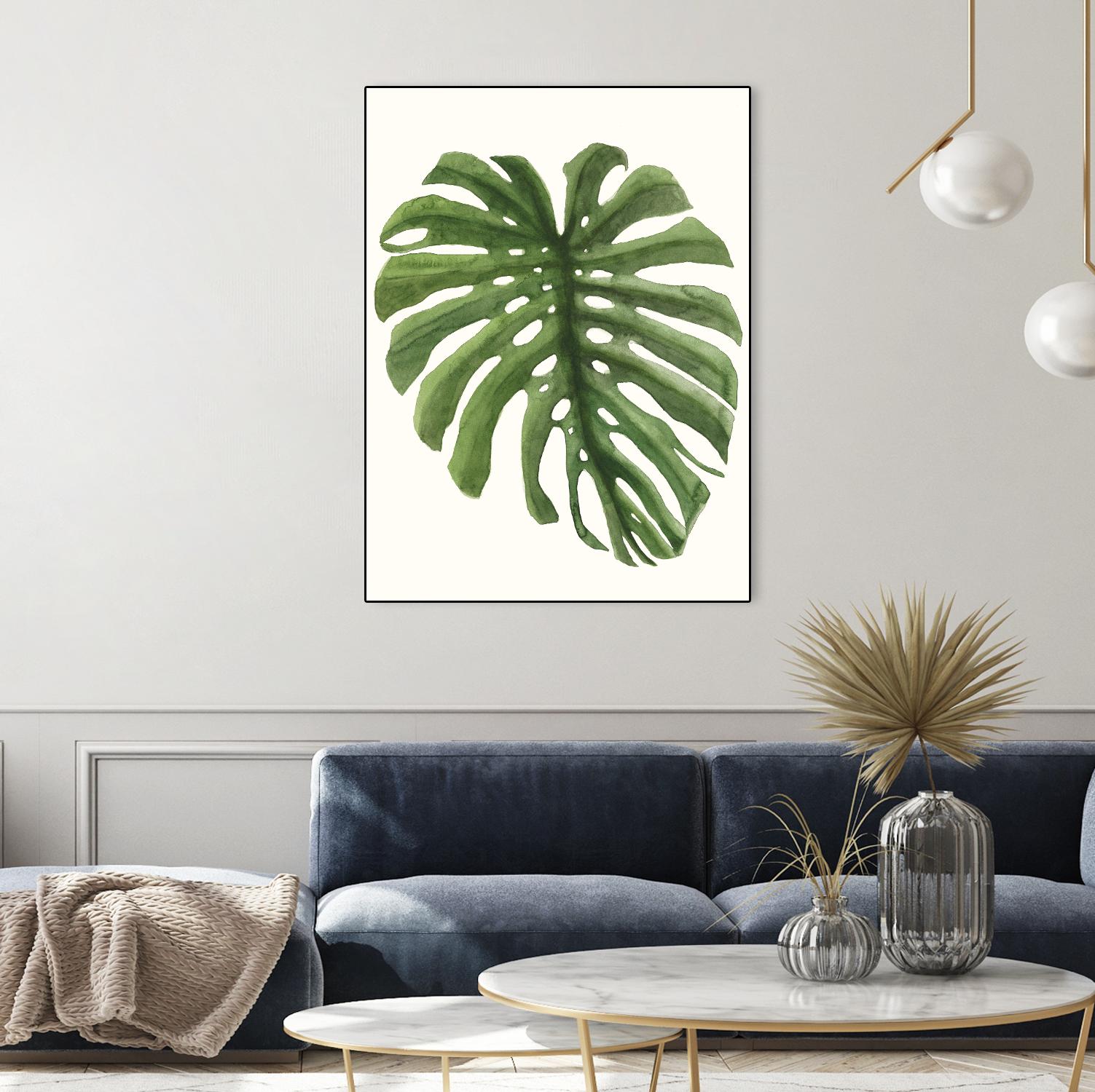 Tropical Breeze Leaves I by Naomi McCavitt on GIANT ART - green coastal & tropical greenery