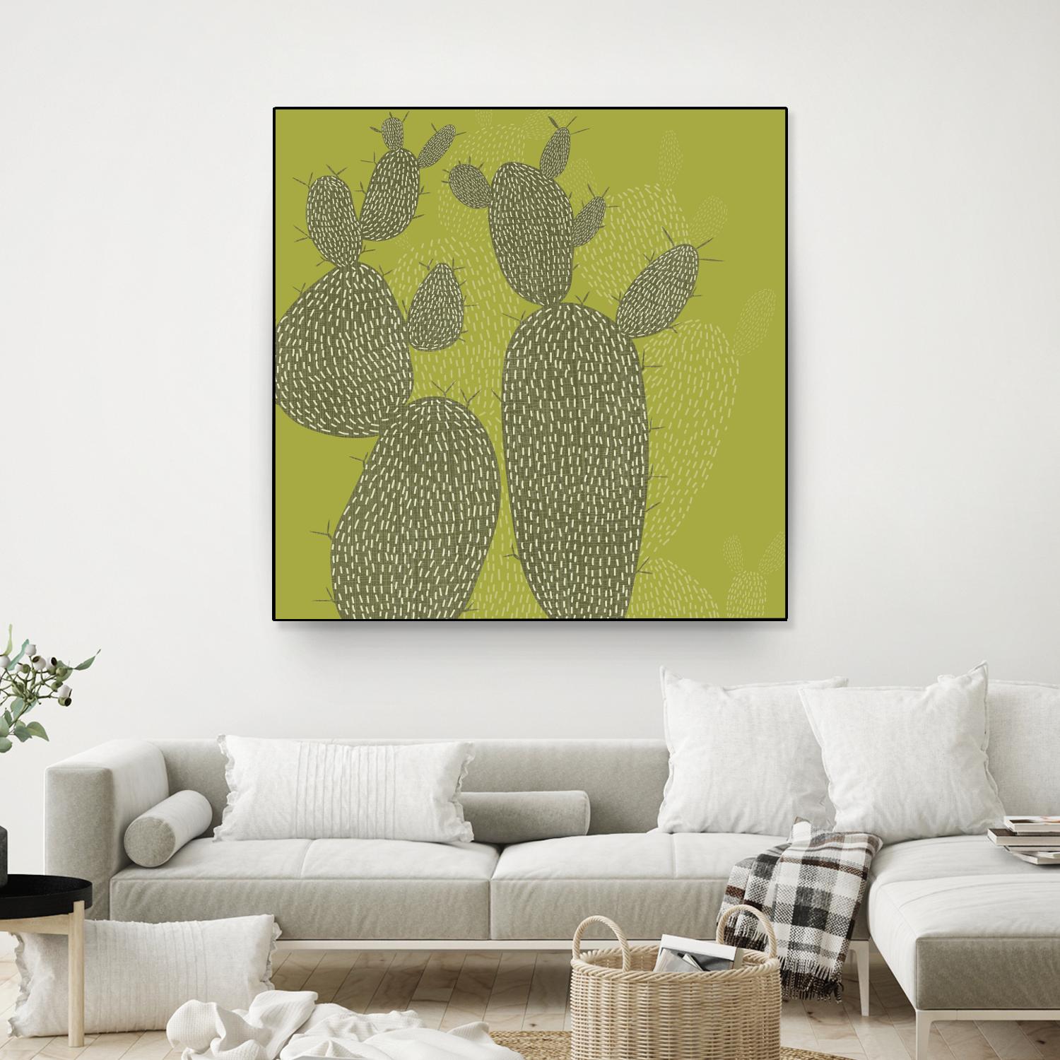 Opuntia I by Chariklia Zarris on GIANT ART - green coastal & tropical abstract