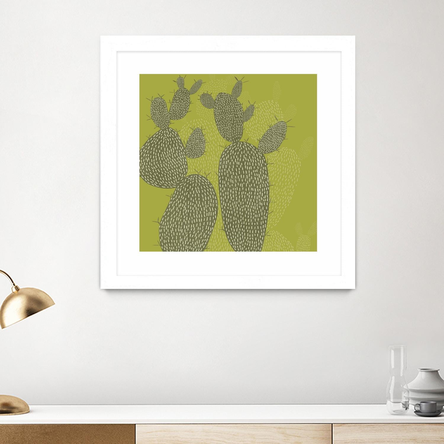 Opuntia I by Chariklia Zarris on GIANT ART - green coastal & tropical abstract