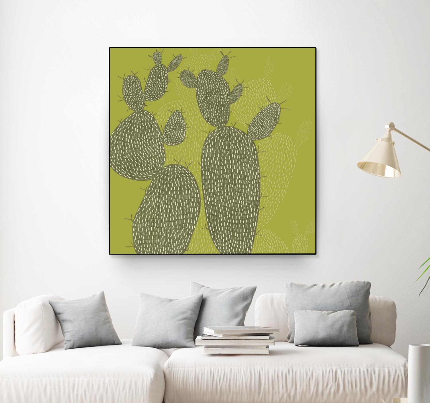 Opuntia I by Chariklia Zarris on GIANT ART - green coastal & tropical abstract