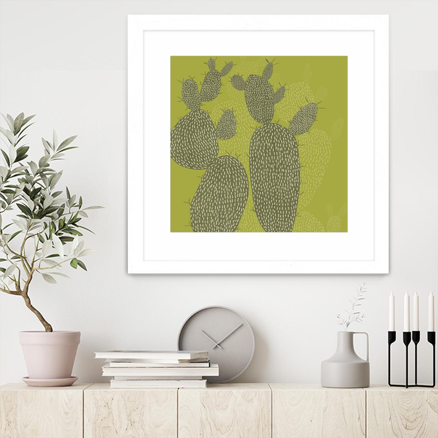Opuntia I by Chariklia Zarris on GIANT ART - green coastal & tropical abstract