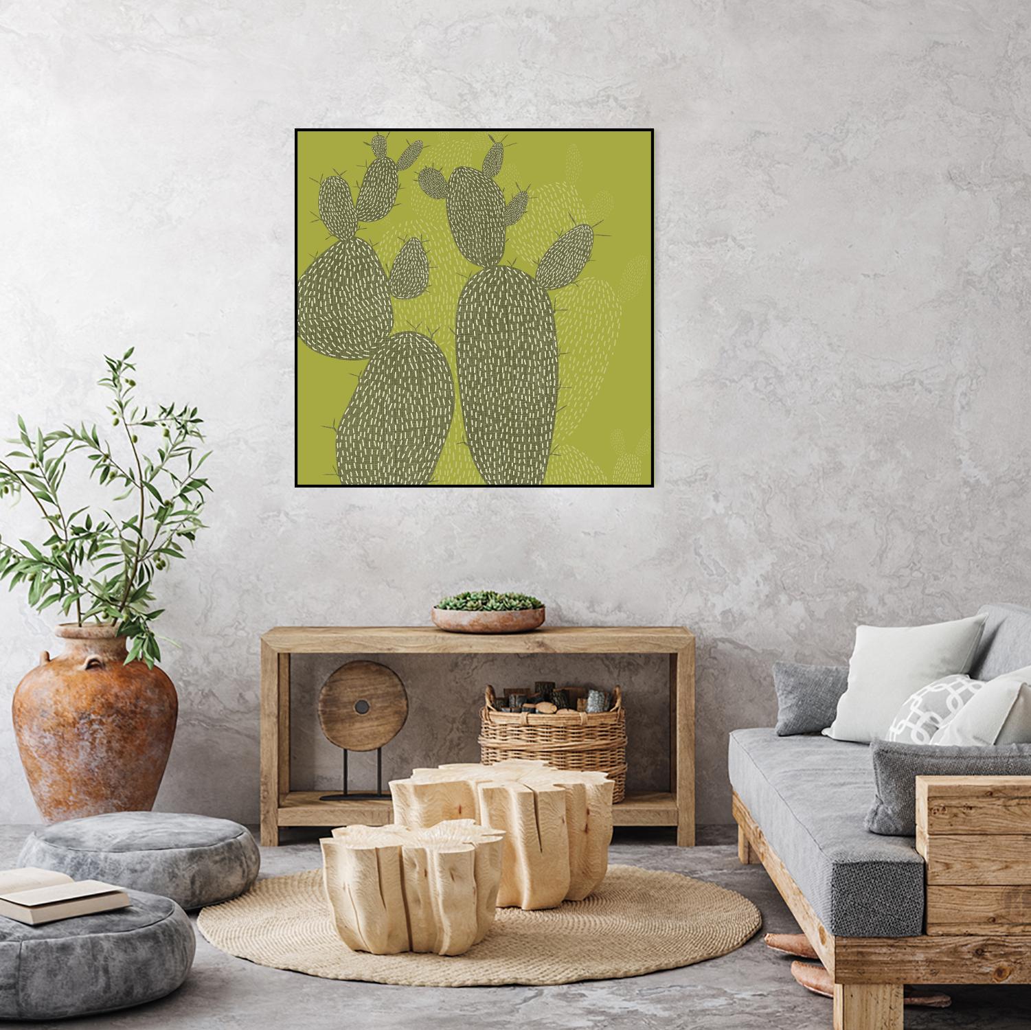 Opuntia I by Chariklia Zarris on GIANT ART - green coastal & tropical abstract