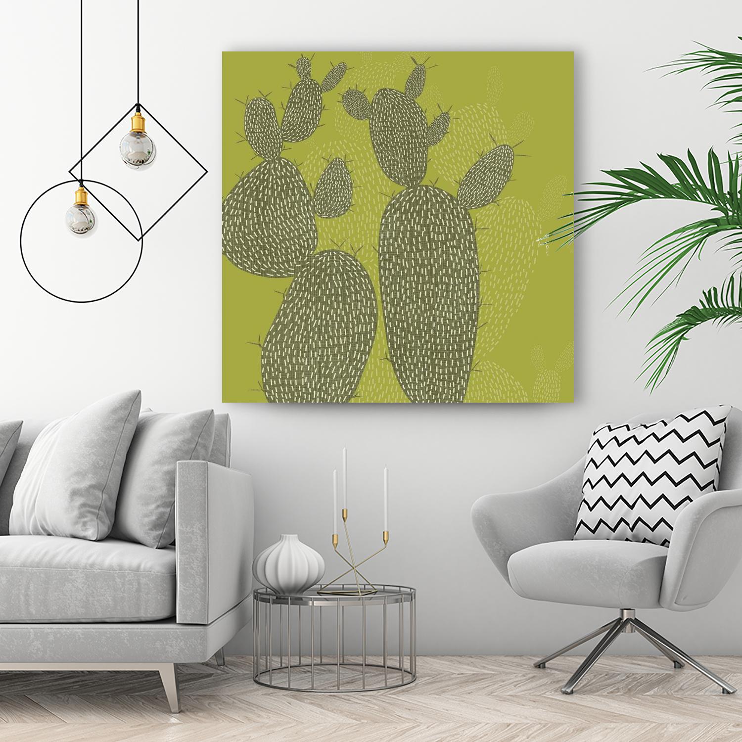 Opuntia I by Chariklia Zarris on GIANT ART - green coastal & tropical abstract