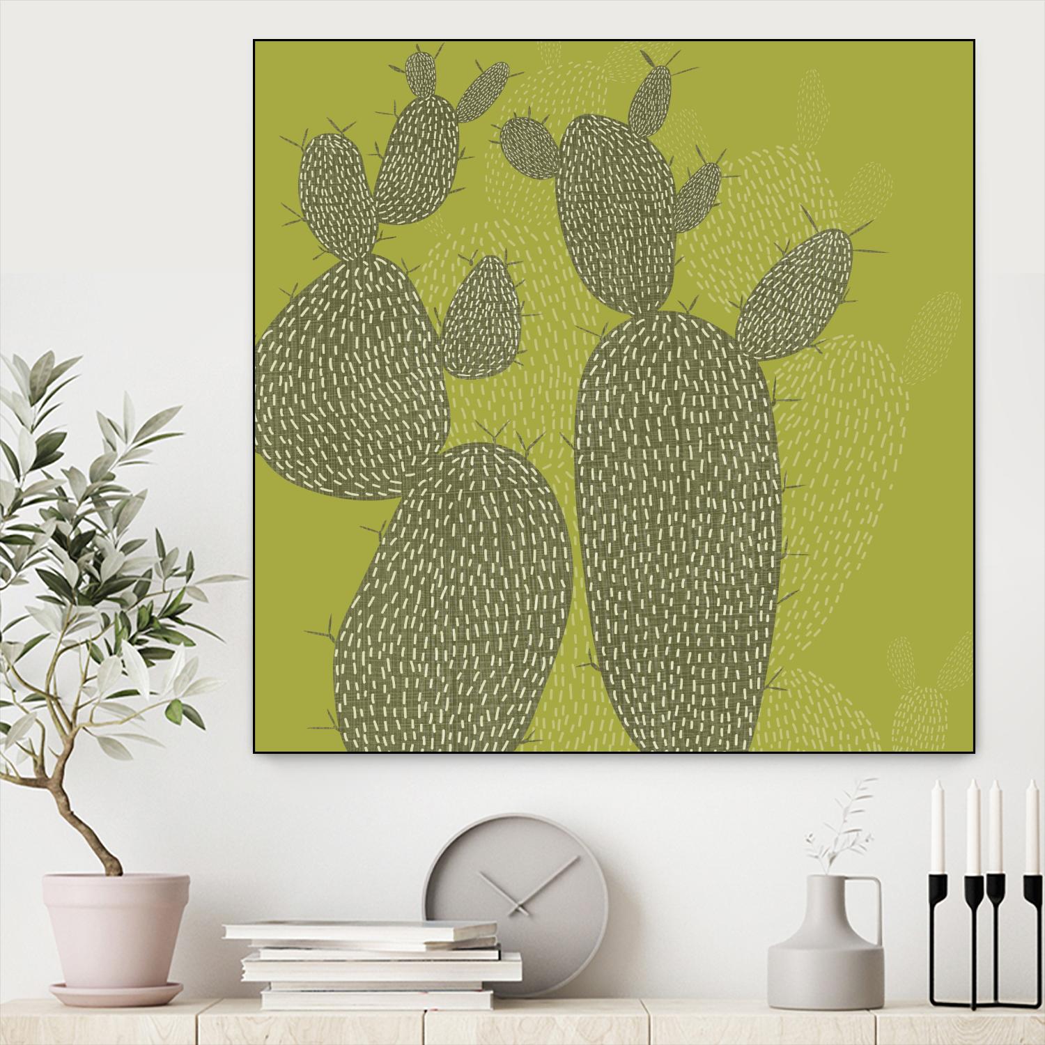 Opuntia I by Chariklia Zarris on GIANT ART - green coastal & tropical abstract
