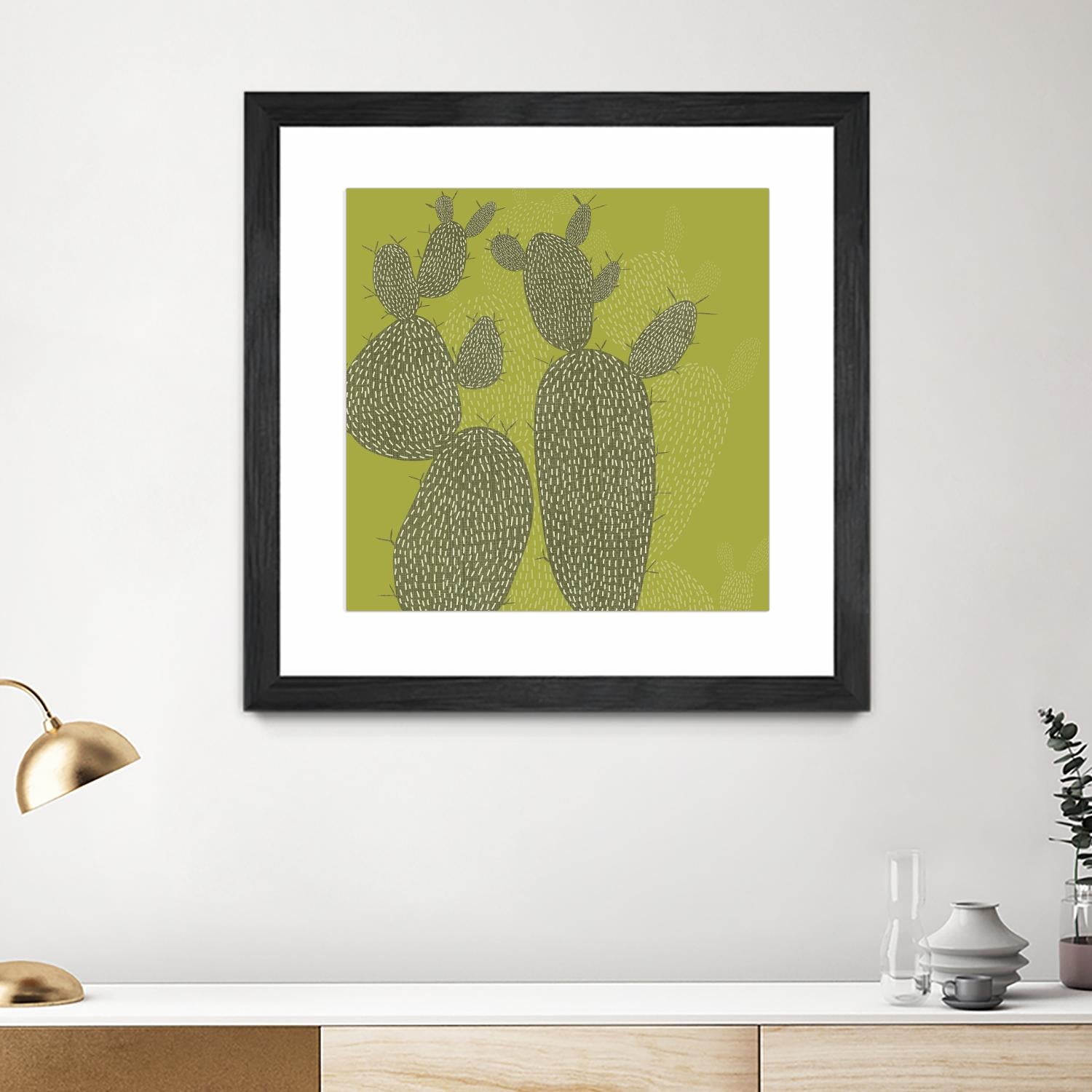 Opuntia I by Chariklia Zarris on GIANT ART - green coastal & tropical abstract
