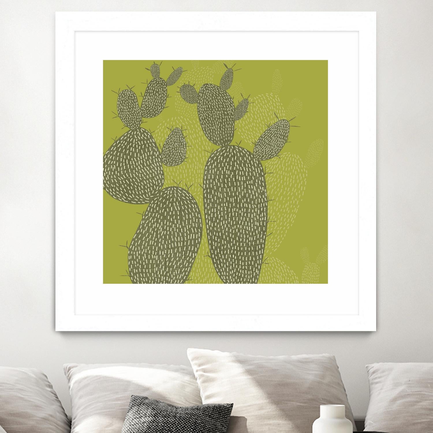 Opuntia I by Chariklia Zarris on GIANT ART - green coastal & tropical abstract