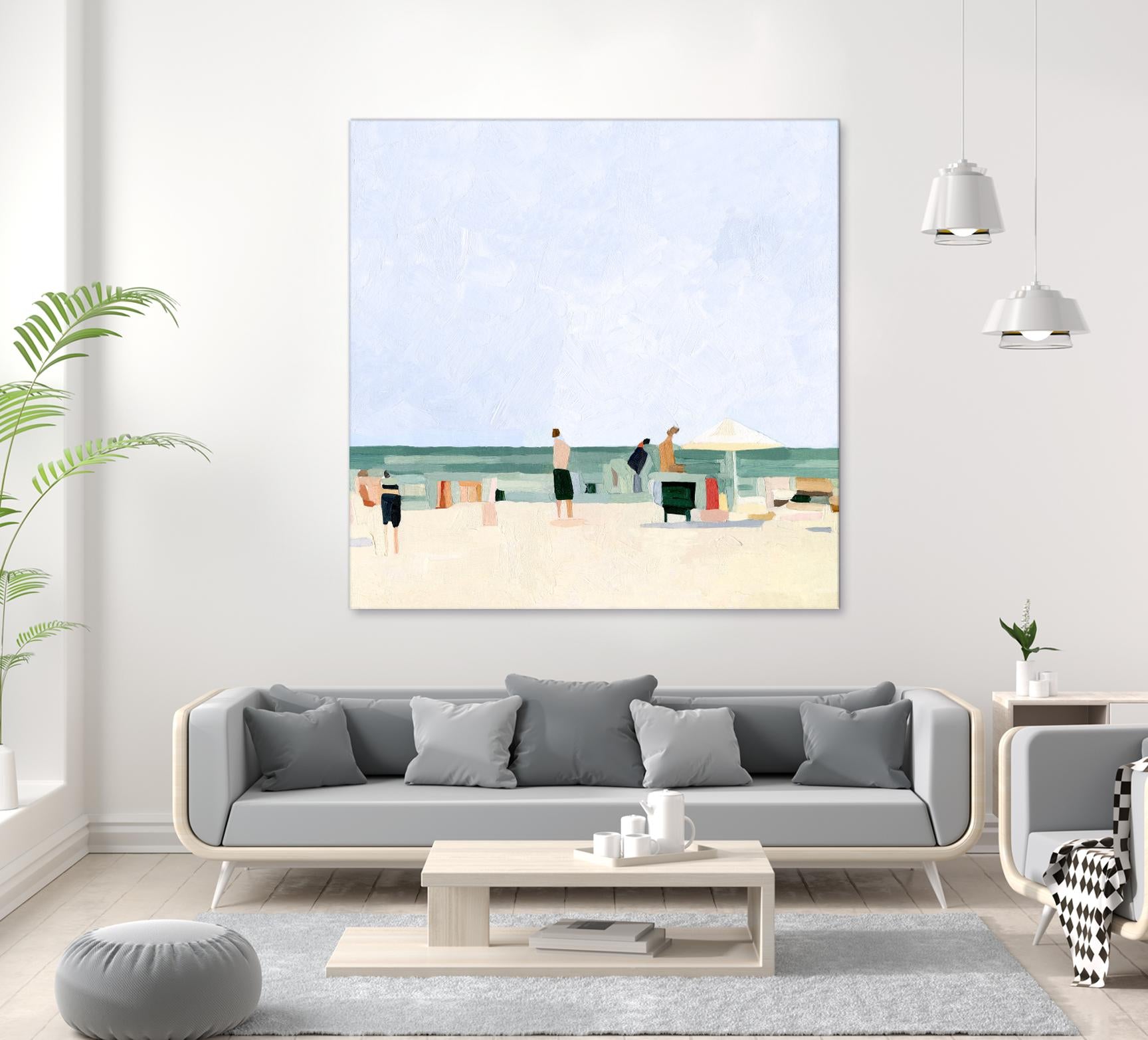 Family Vacation I by Emma Scarvey on GIANT ART - pink coastal & tropical abstract
