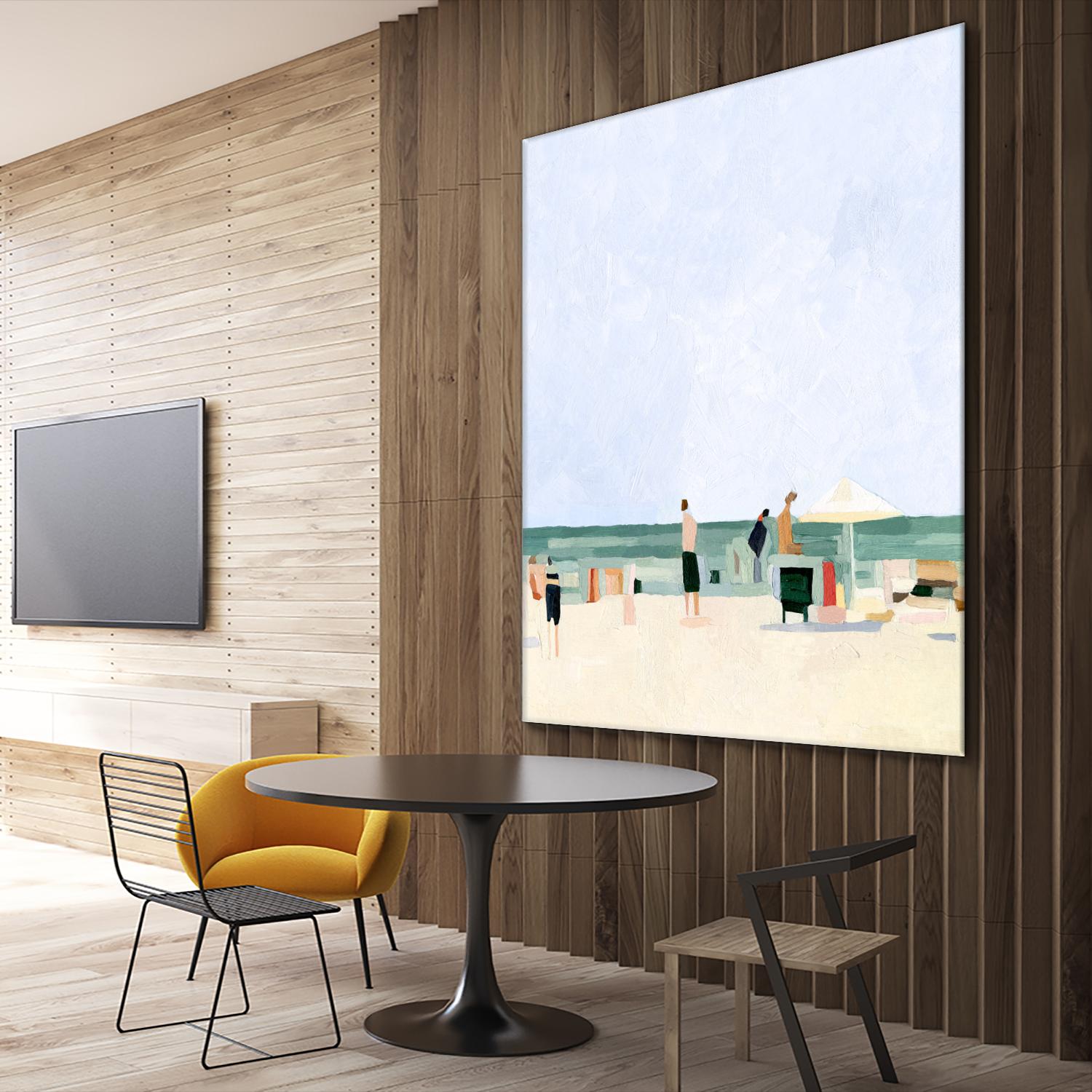 Family Vacation I by Emma Scarvey on GIANT ART - pink coastal & tropical abstract