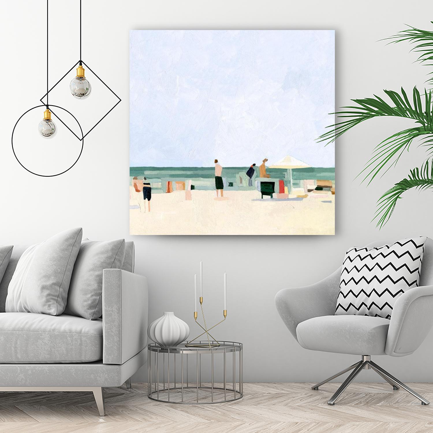 Family Vacation I by Emma Scarvey on GIANT ART - pink coastal & tropical abstract