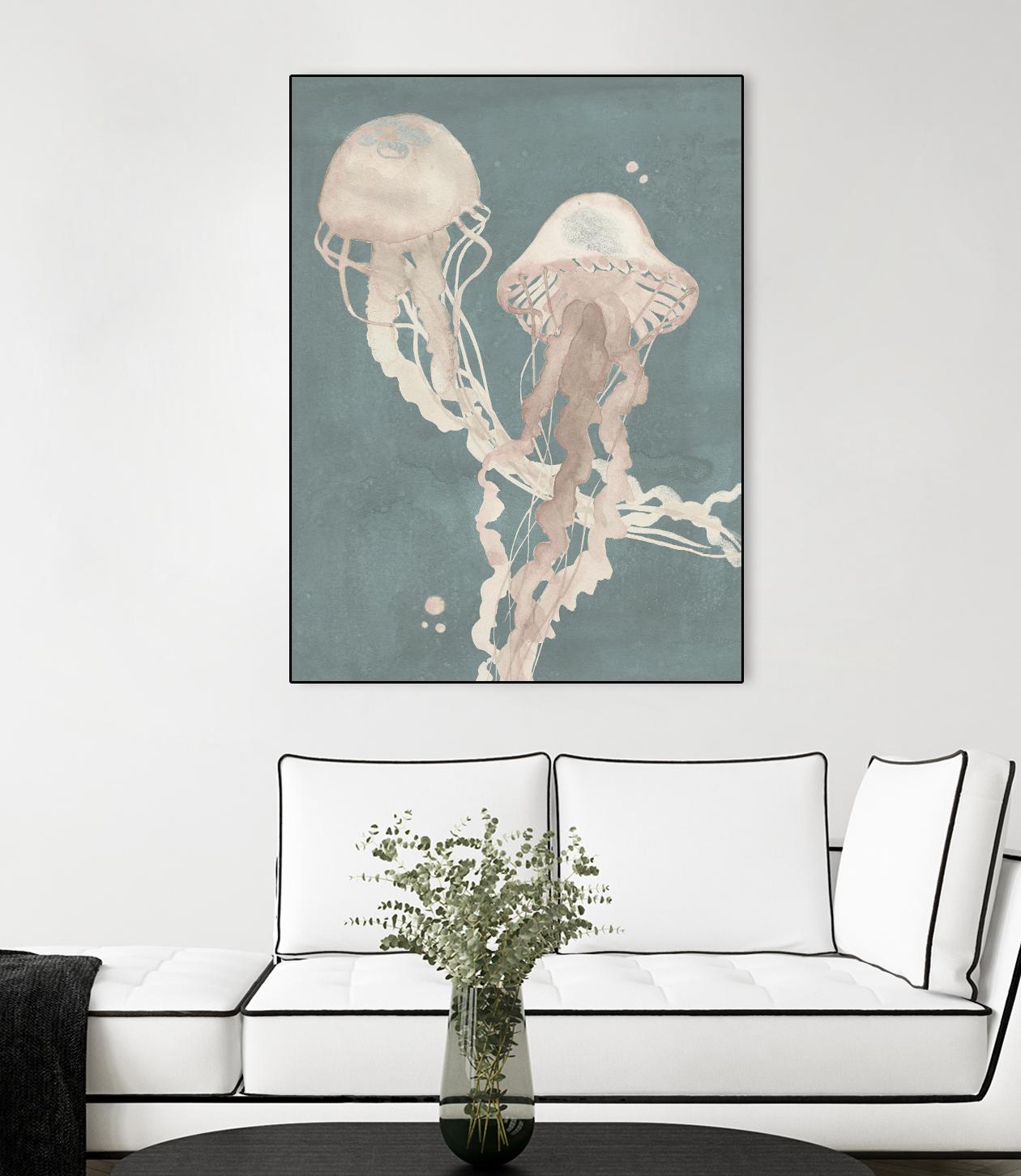 Jellyfish Dance I by Grace Popp on GIANT ART - pink coastal & tropical abstract