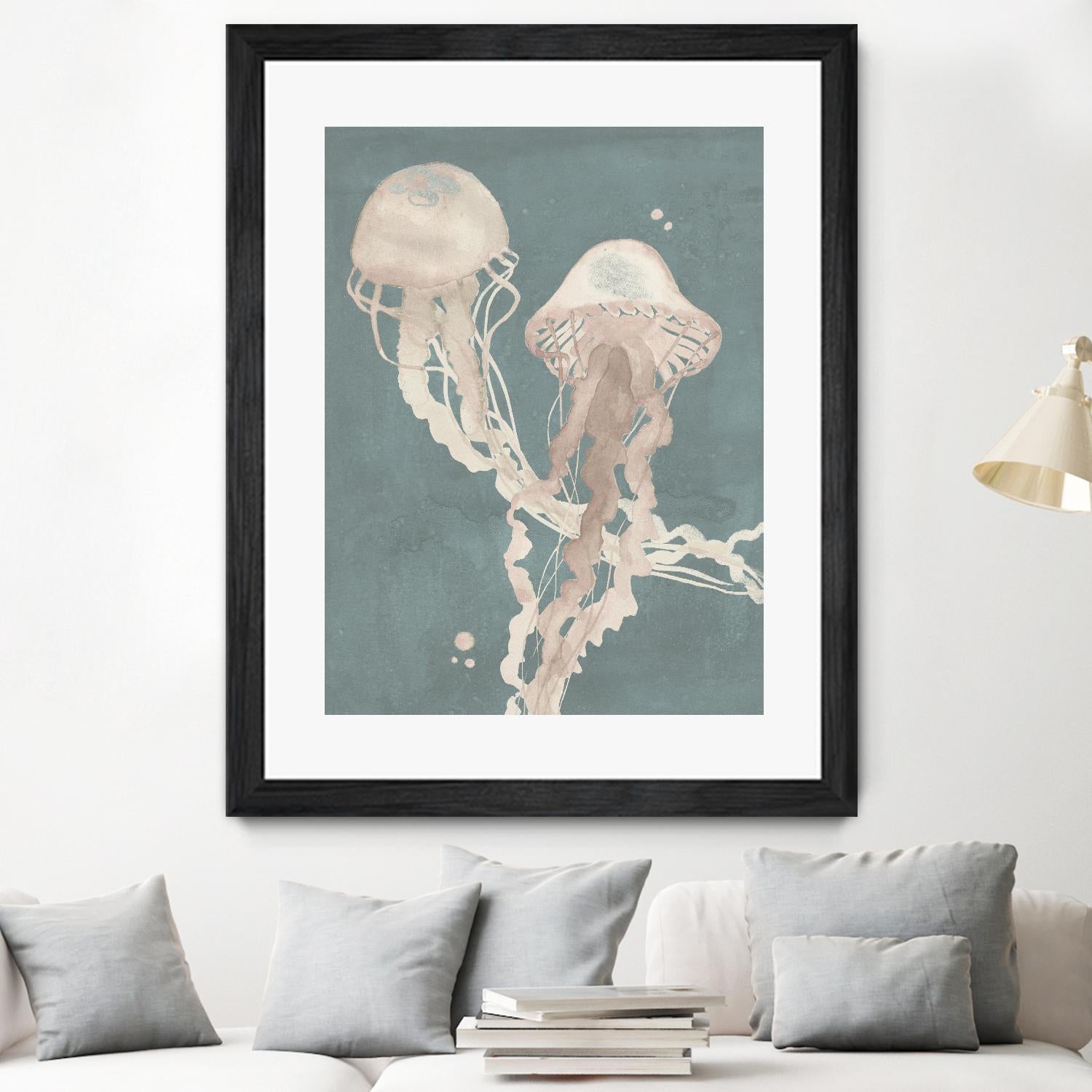Jellyfish Dance I by Grace Popp on GIANT ART - pink coastal & tropical abstract