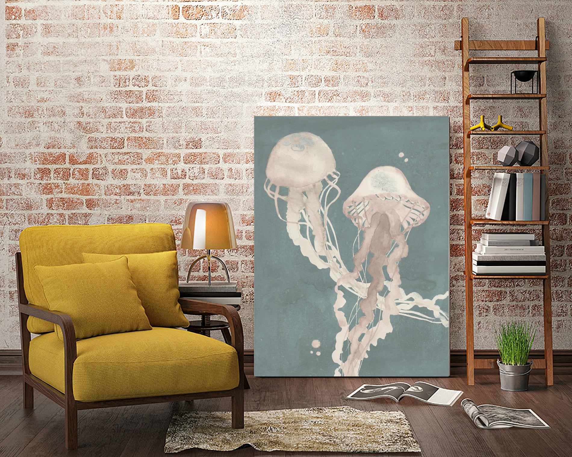 Jellyfish Dance I by Grace Popp on GIANT ART - pink coastal & tropical abstract