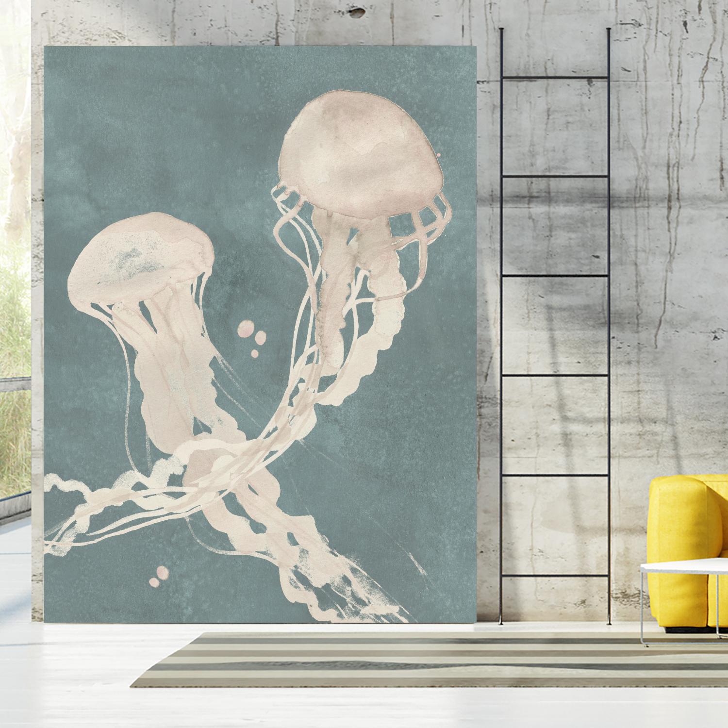 Jellyfish Dance II by Grace Popp on GIANT ART - blue coastal & tropical abstract