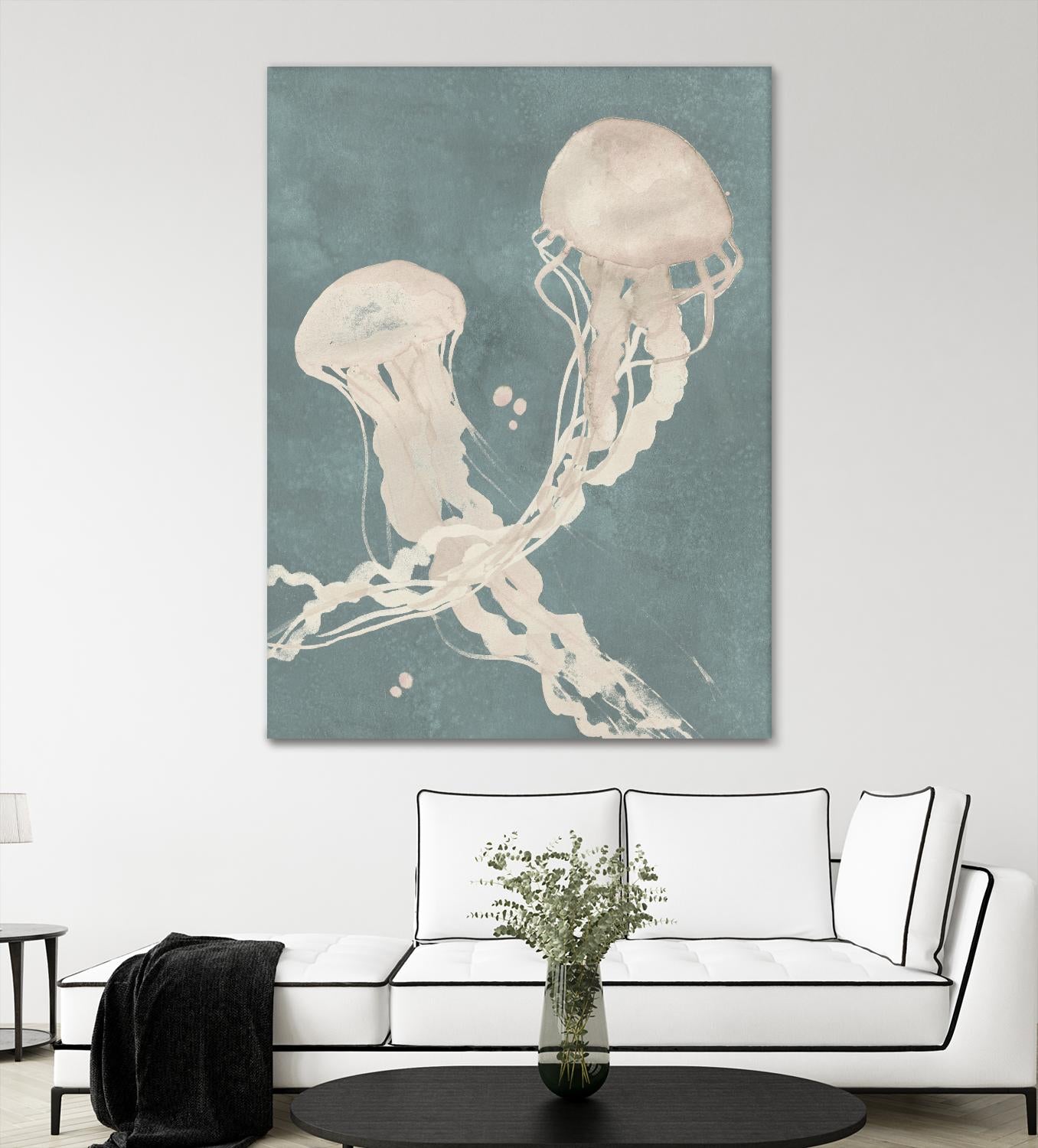 Jellyfish Dance II by Grace Popp on GIANT ART - blue coastal & tropical abstract