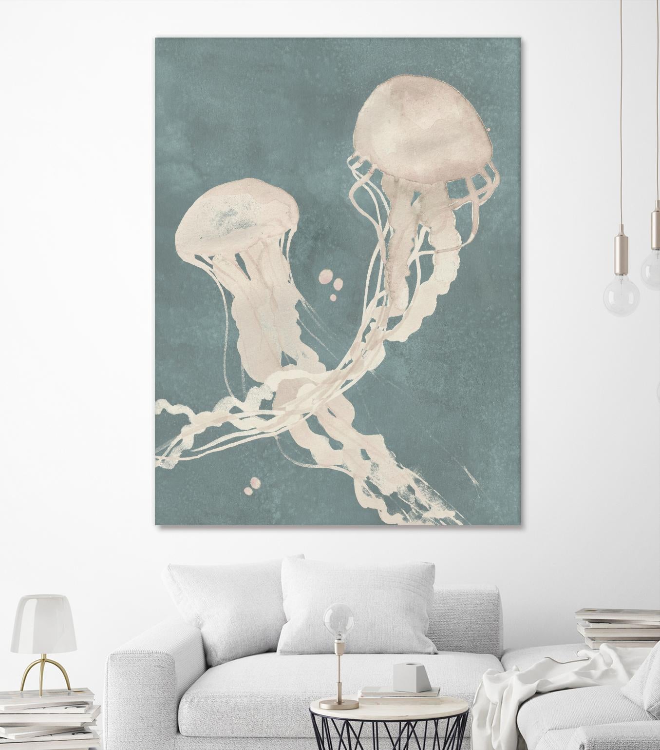 Jellyfish Dance II by Grace Popp on GIANT ART - blue coastal & tropical abstract