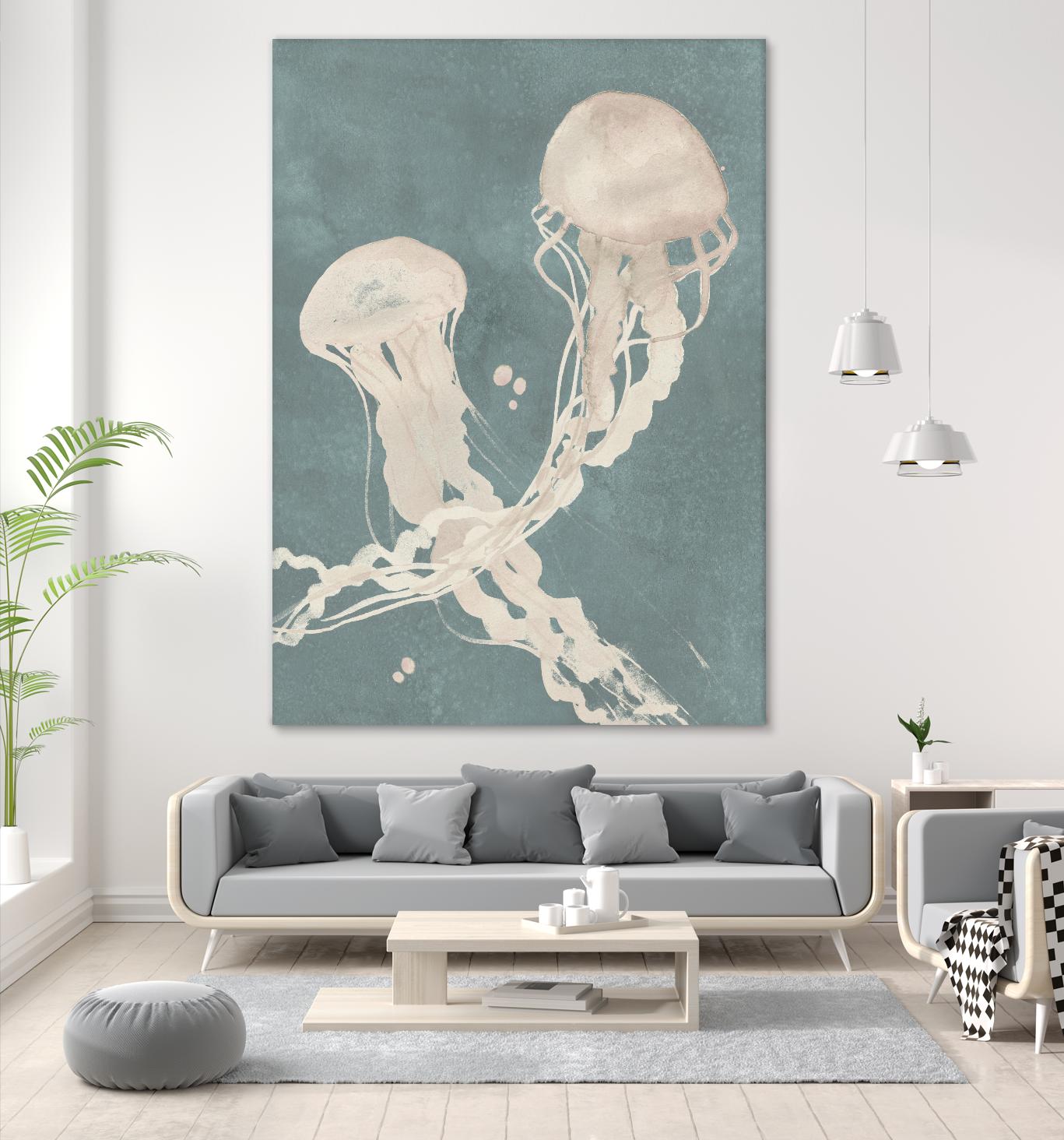 Jellyfish Dance II by Grace Popp on GIANT ART - blue coastal & tropical abstract