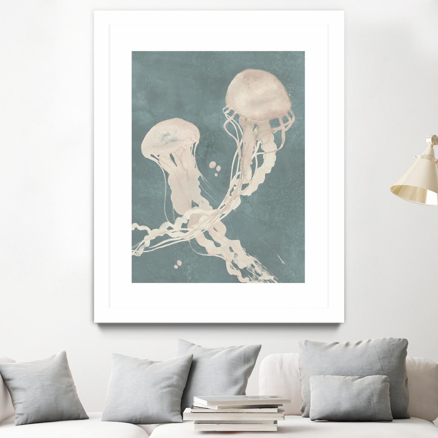 Jellyfish Dance II by Grace Popp on GIANT ART - blue coastal & tropical abstract