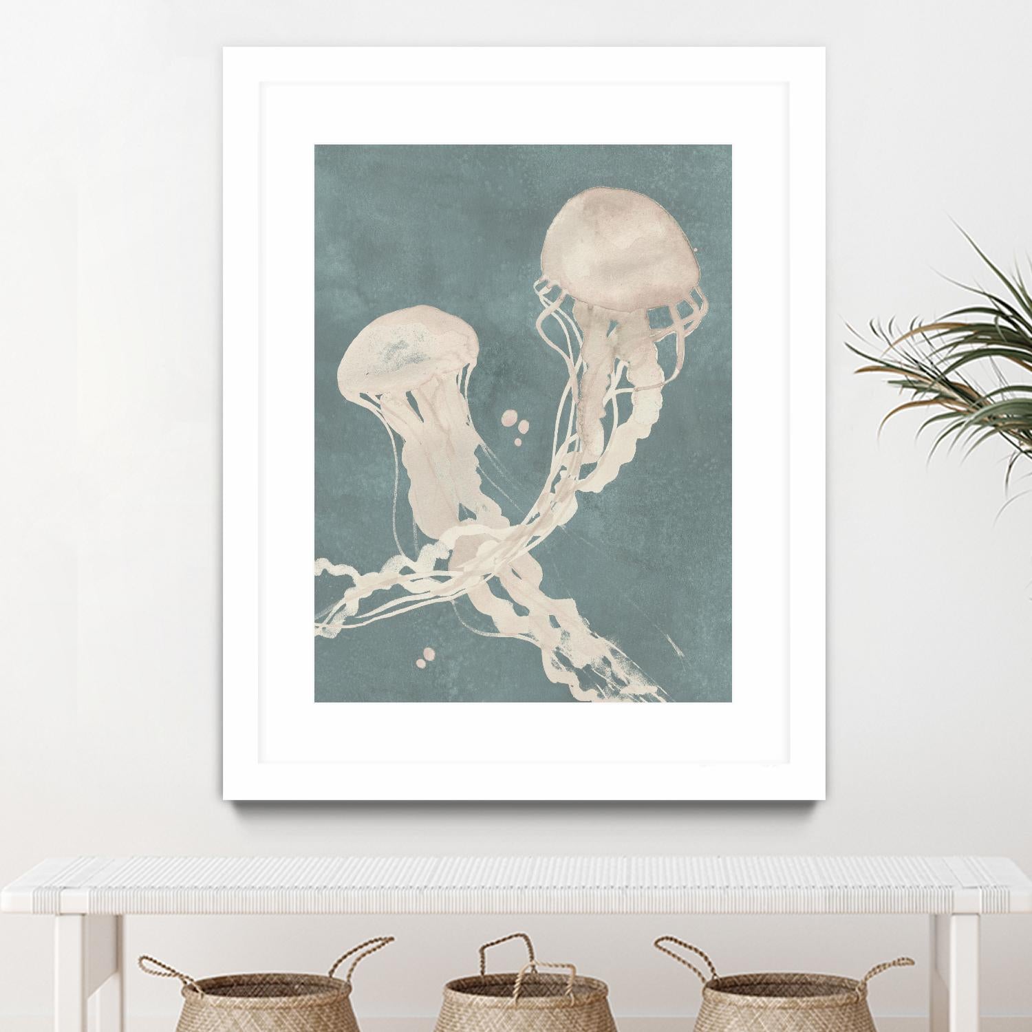 Jellyfish Dance II by Grace Popp on GIANT ART - blue coastal & tropical abstract
