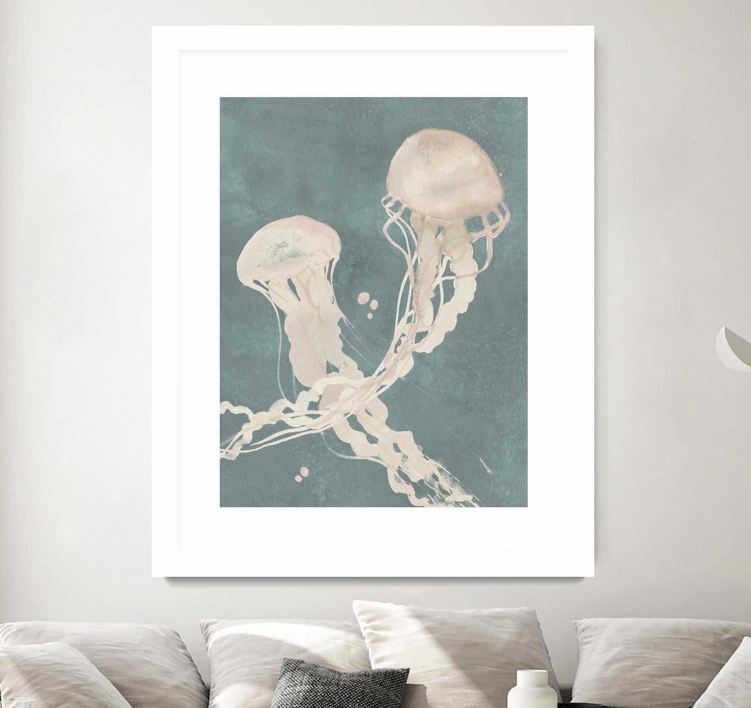 Jellyfish Dance II by Grace Popp on GIANT ART - blue coastal & tropical abstract