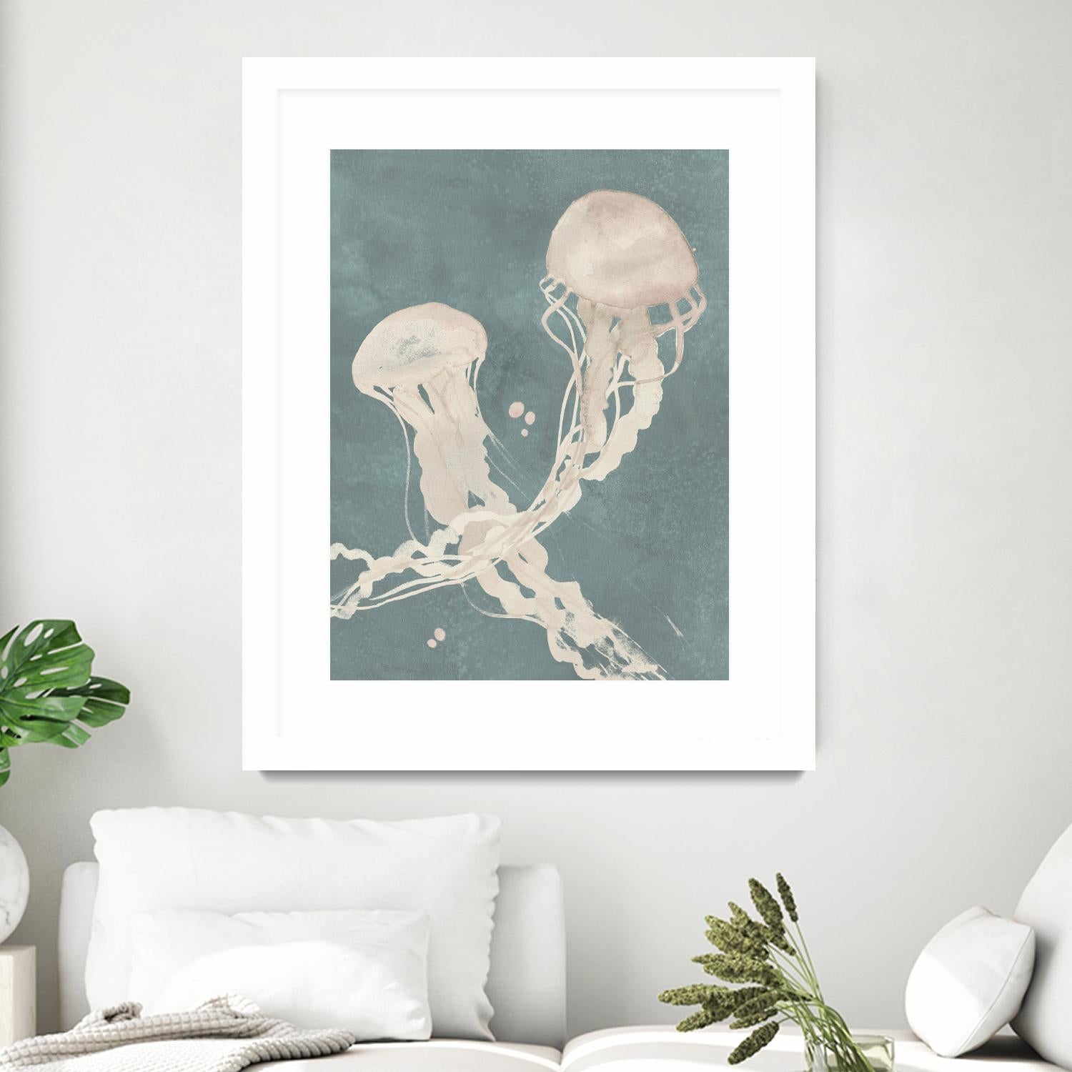 Jellyfish Dance II by Grace Popp on GIANT ART - blue coastal & tropical abstract