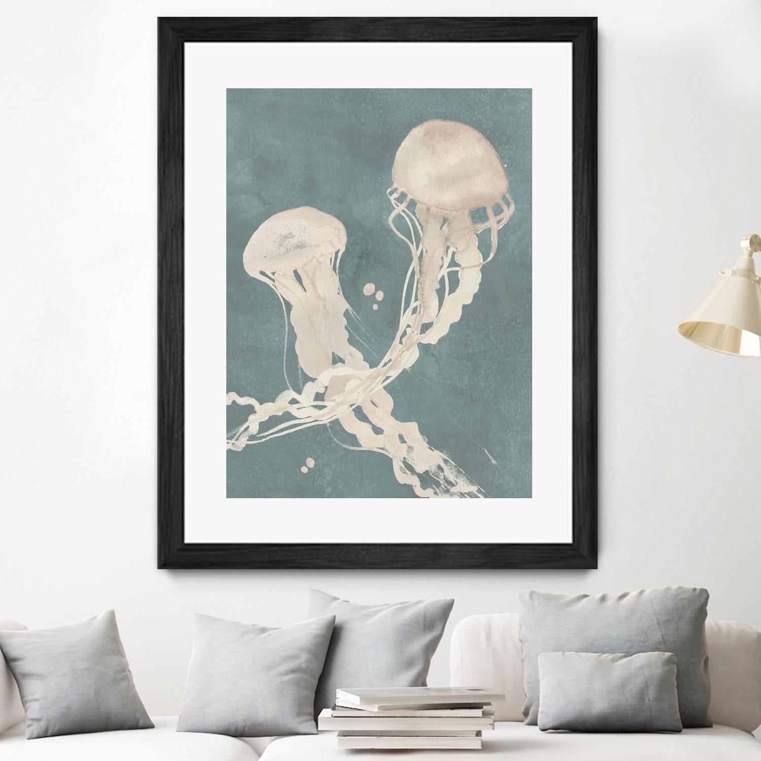 Jellyfish Dance II by Grace Popp on GIANT ART - blue coastal & tropical abstract