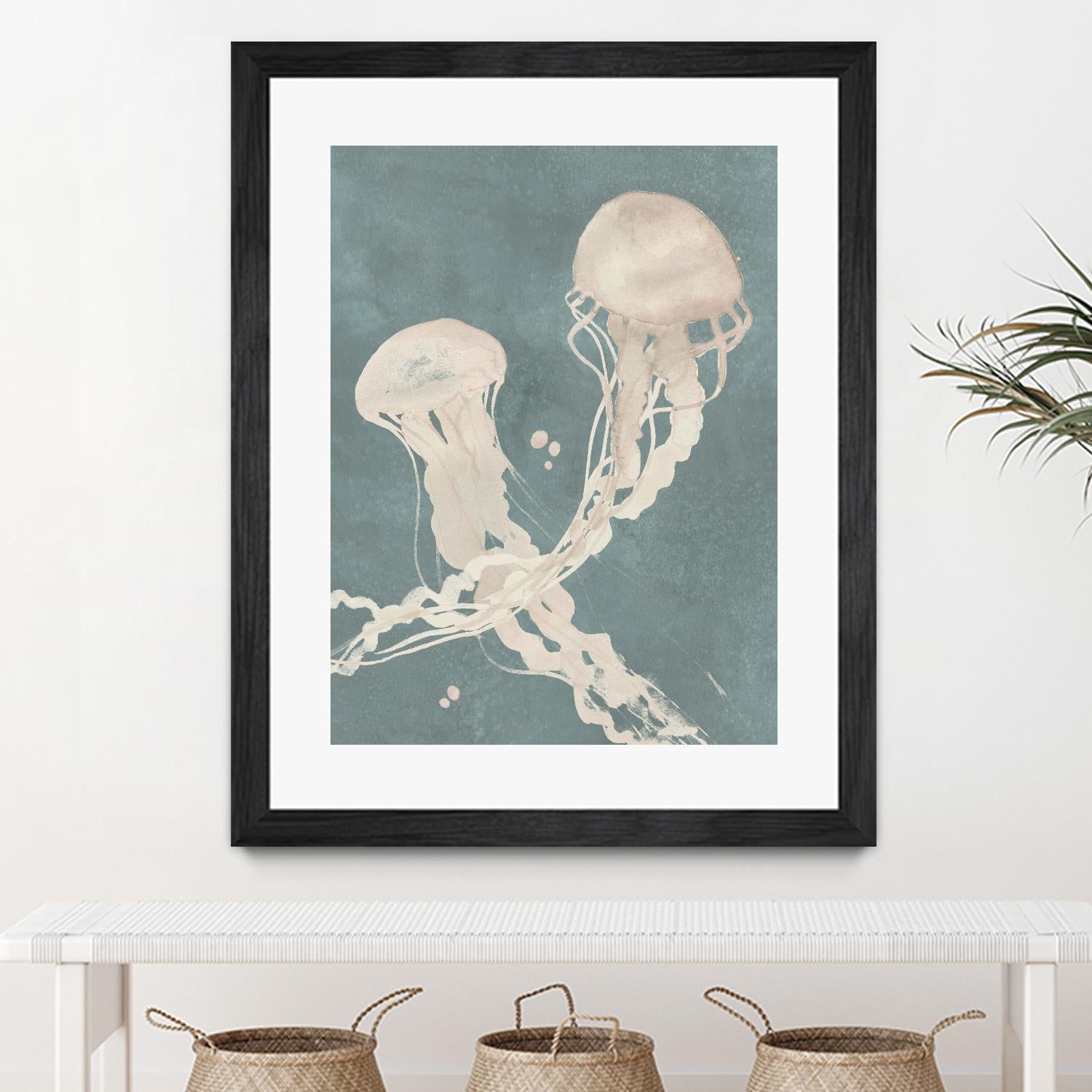 Jellyfish Dance II by Grace Popp on GIANT ART - blue coastal & tropical abstract