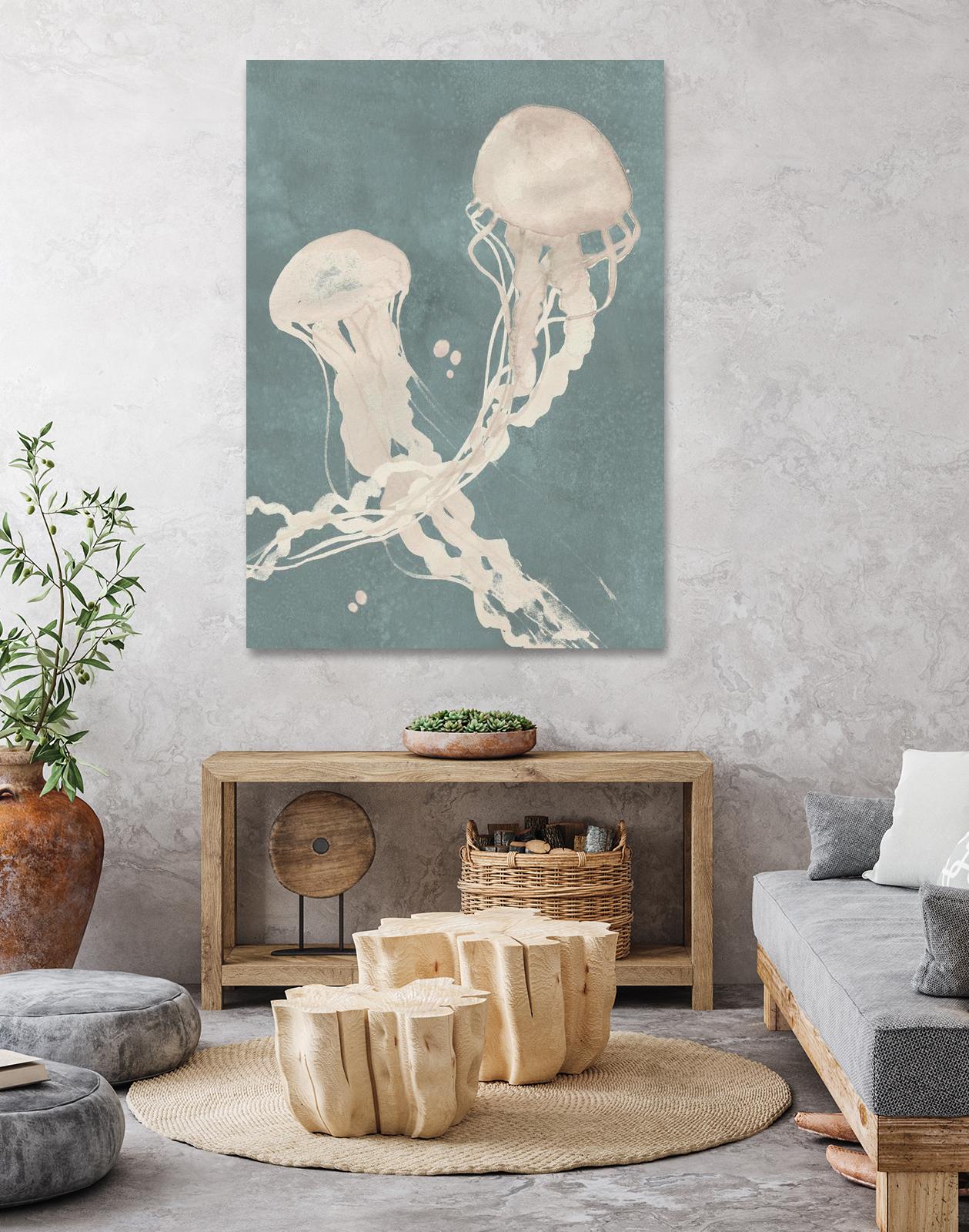 Jellyfish Dance II by Grace Popp on GIANT ART - blue coastal & tropical abstract