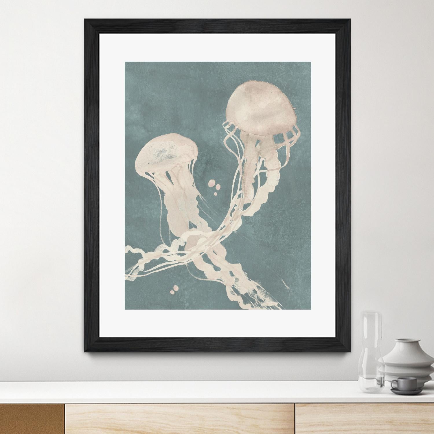 Jellyfish Dance II by Grace Popp on GIANT ART - blue coastal & tropical abstract