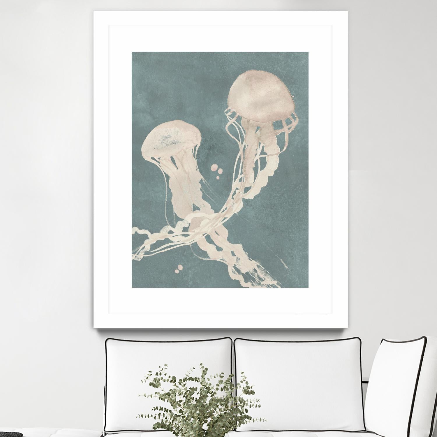 Jellyfish Dance II by Grace Popp on GIANT ART - blue coastal & tropical abstract