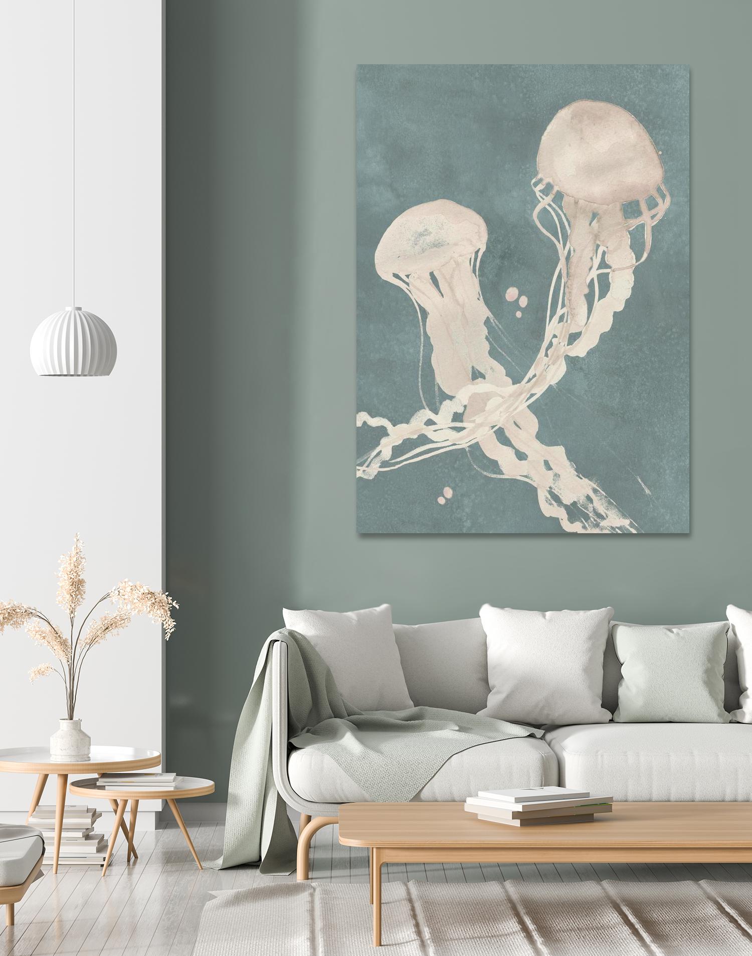 Jellyfish Dance II by Grace Popp on GIANT ART - blue coastal & tropical abstract