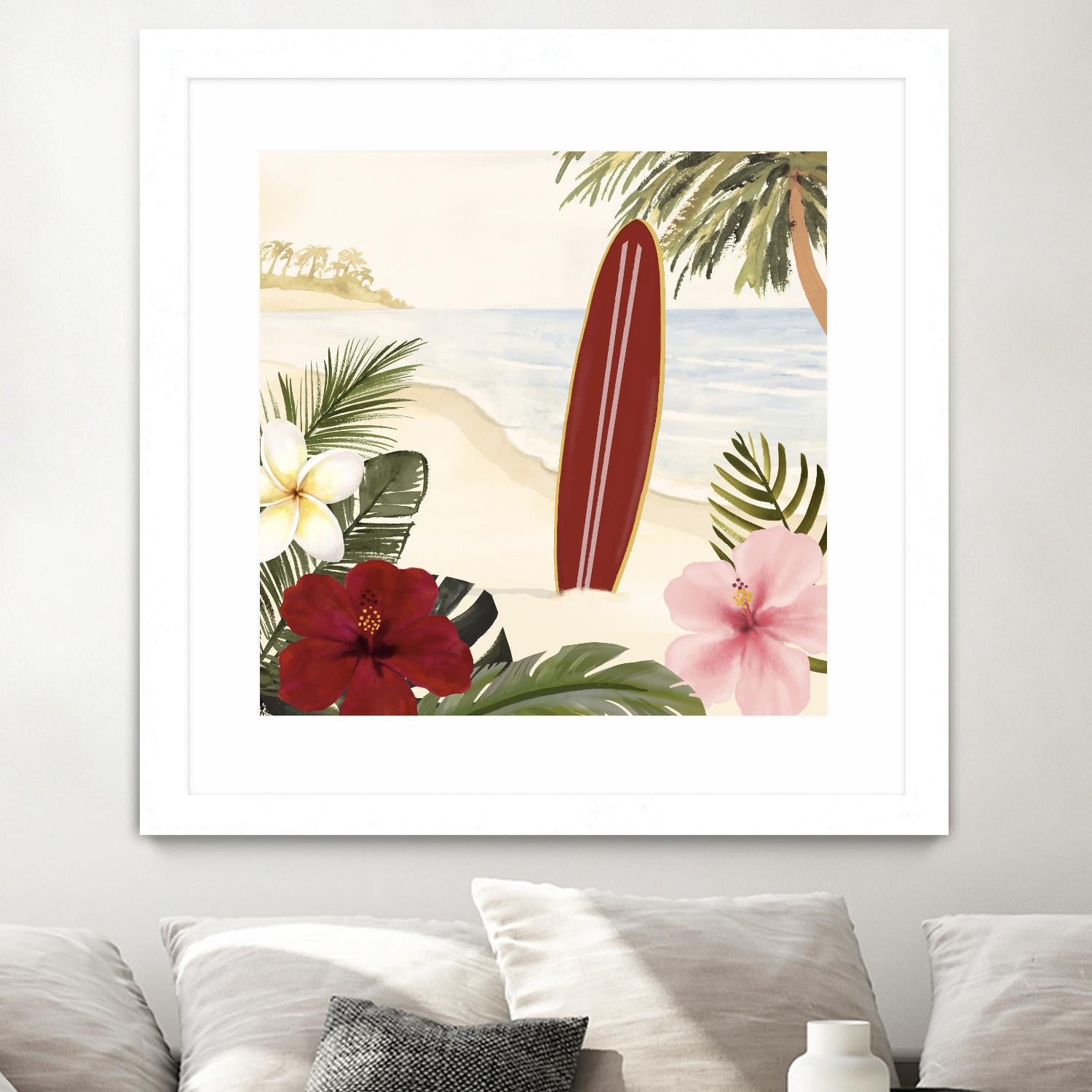Aloha II by Victoria Borges on GIANT ART - red coastal & tropical abstract