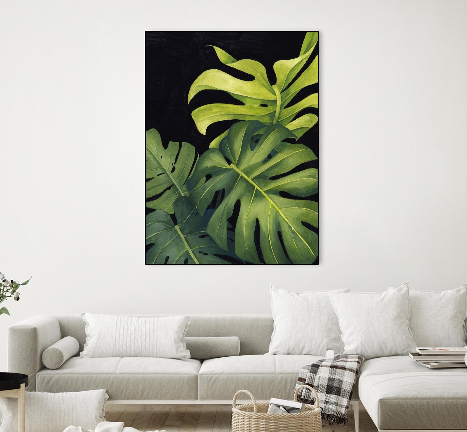 Night Monsteras I by Grace Popp on GIANT ART - green coastal & tropical abstract