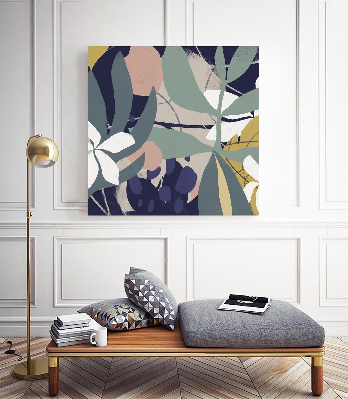 Tropical Attraction I by June Vess on GIANT ART - green coastal & tropical abstract