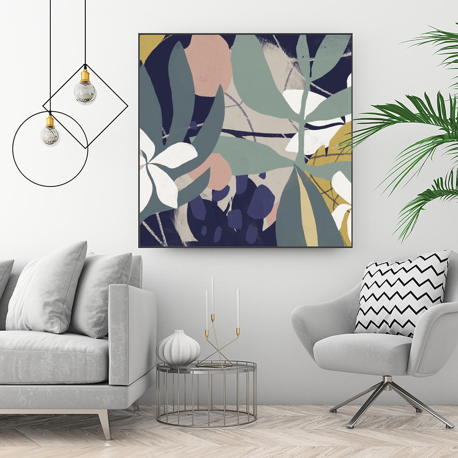 Tropical Attraction I by June Vess on GIANT ART - green coastal & tropical abstract