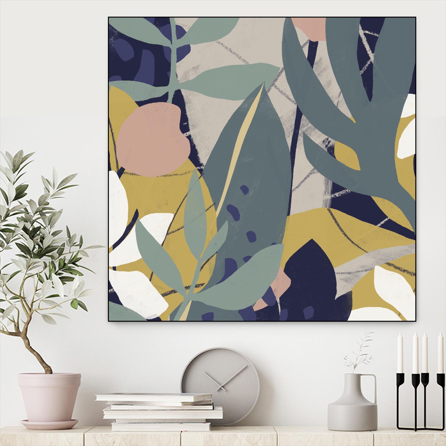 Tropical Attraction II by June Vess on GIANT ART - green coastal & tropical abstract