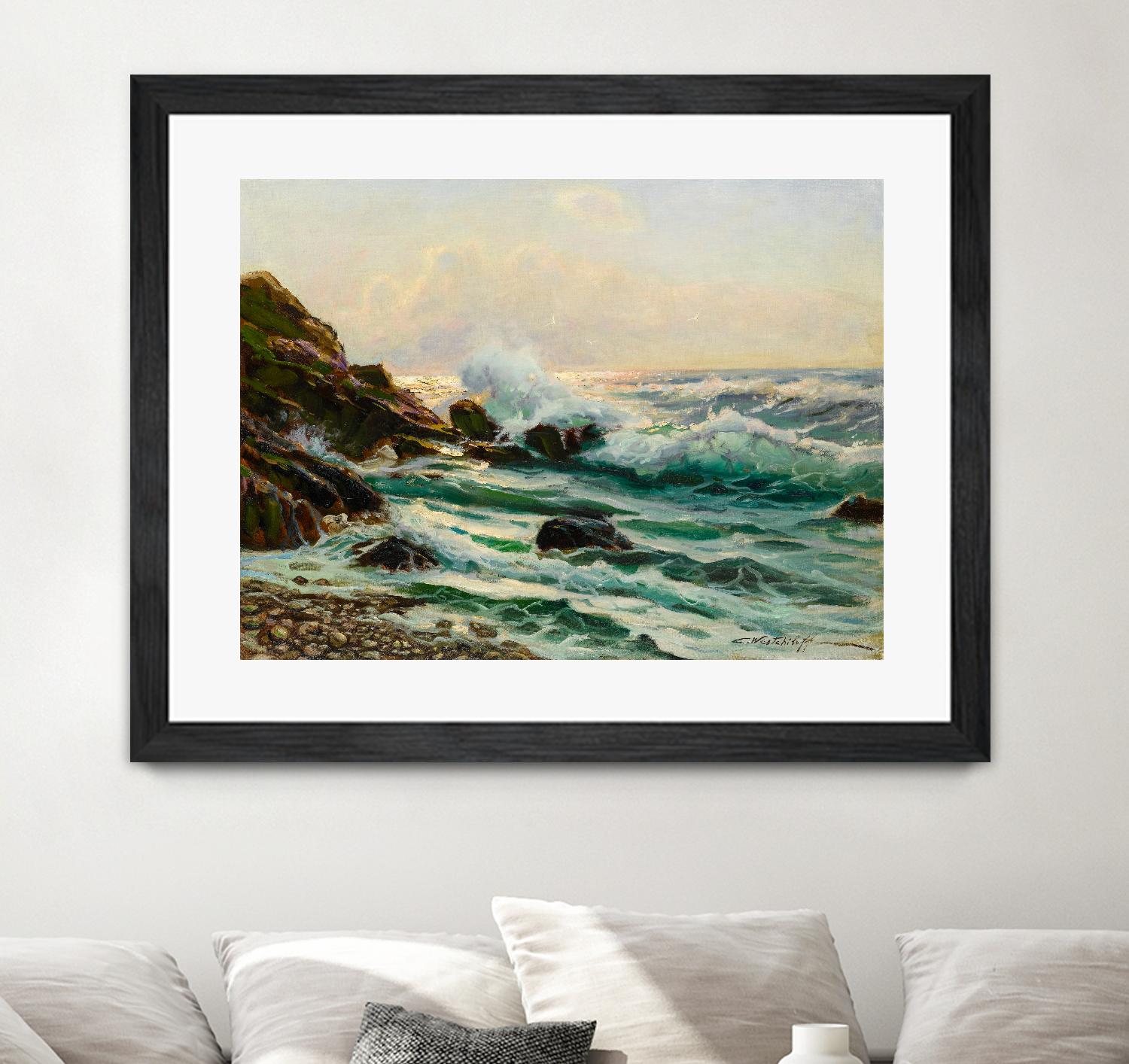 Main Seascape I by Constantin Alexandrovitch Westchiloff on GIANT ART - green coastal & tropical sea