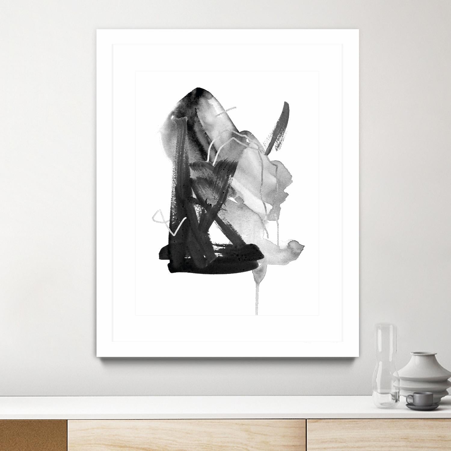 Black & Grey Collide II by Melissa Wang on GIANT ART - grey abstract abstract